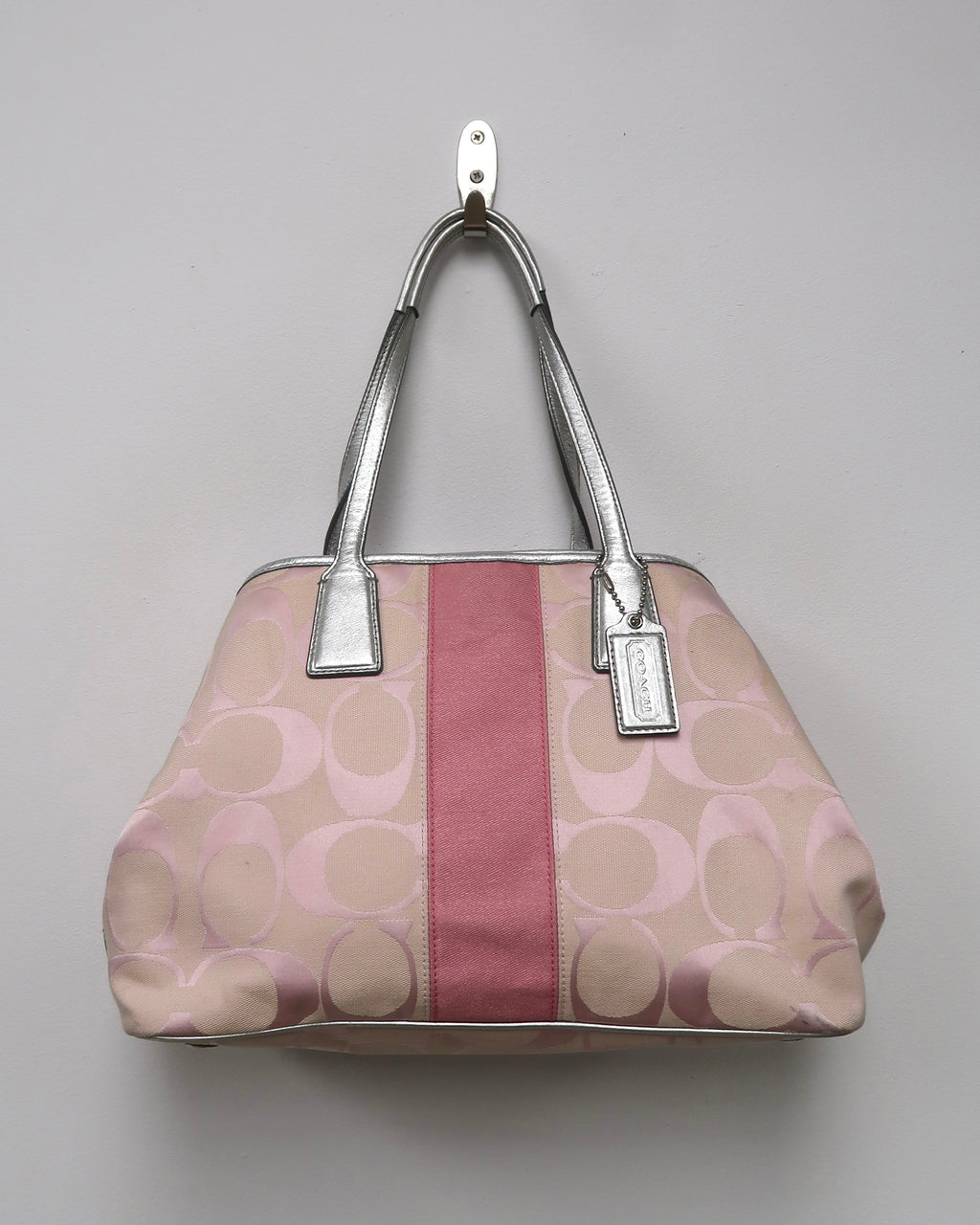 Coach Signature Stripe Kisslock Carryall