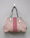 Coach Signature Stripe Kisslock Carryall