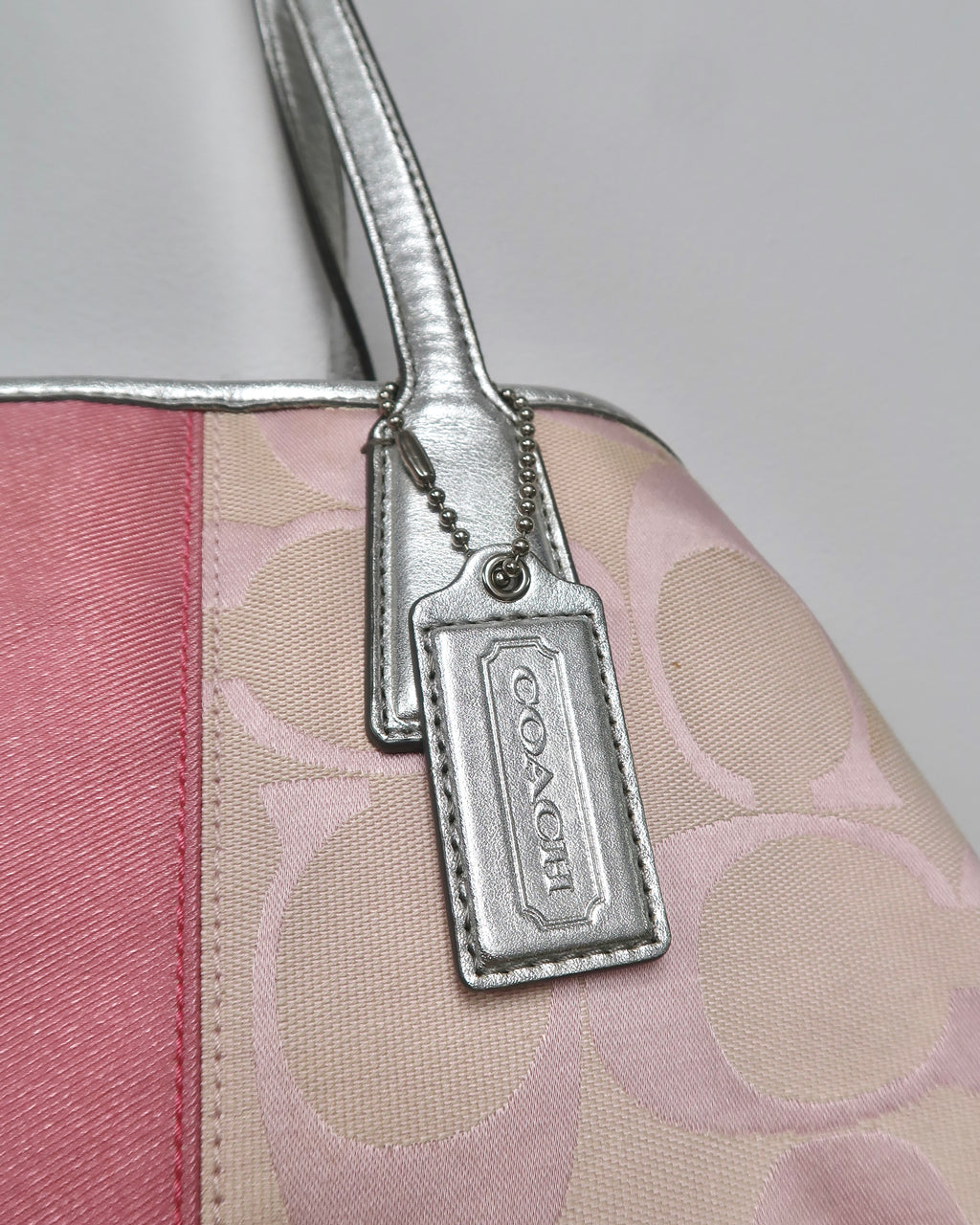 Coach Signature Stripe Kisslock Carryall