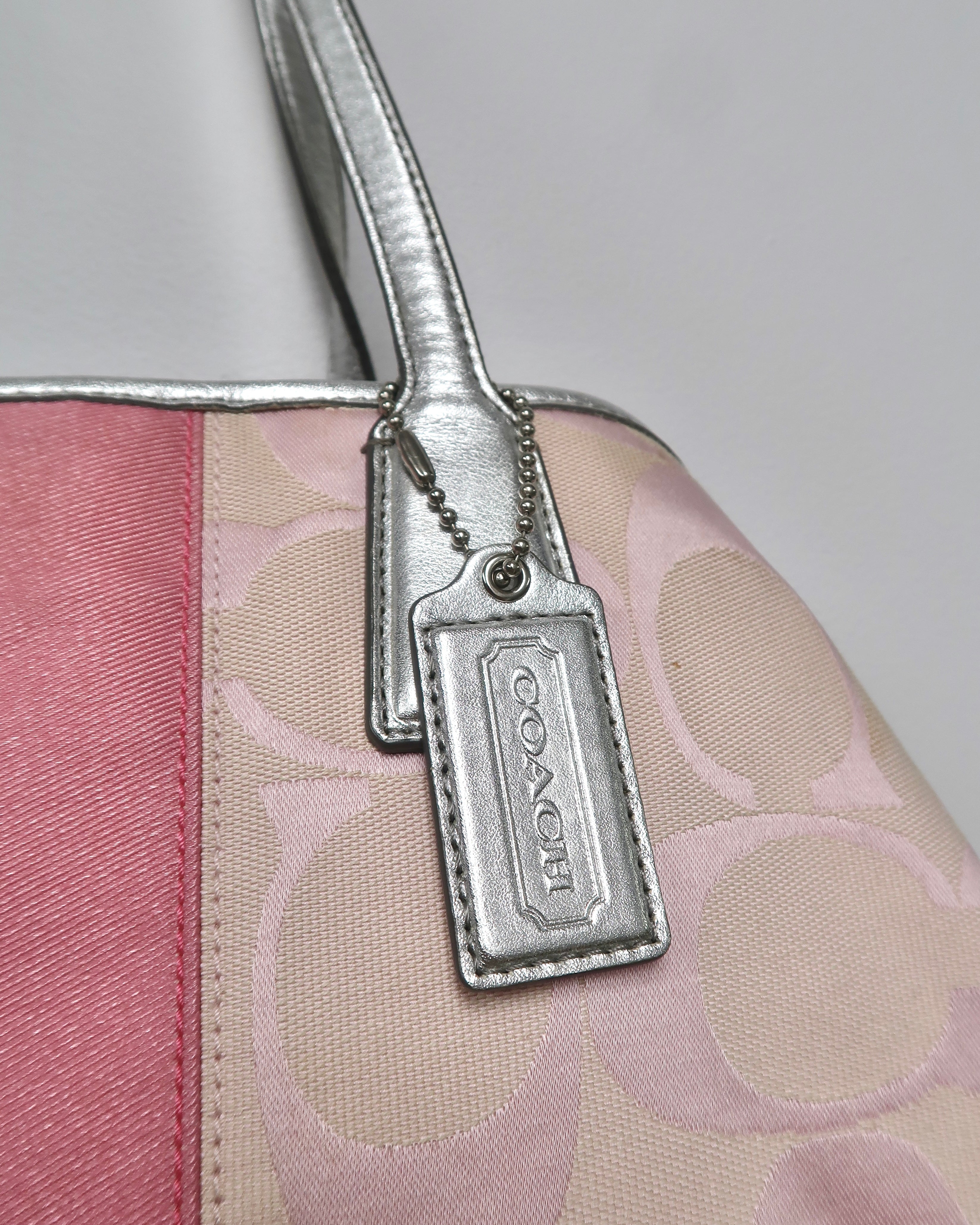 Coach Signature Stripe Kisslock Carryall