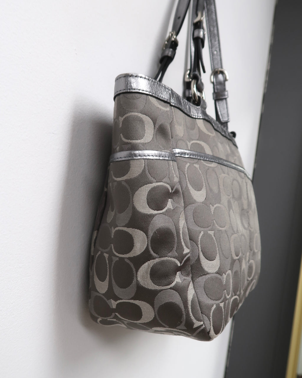 Coach signature jacquard tote