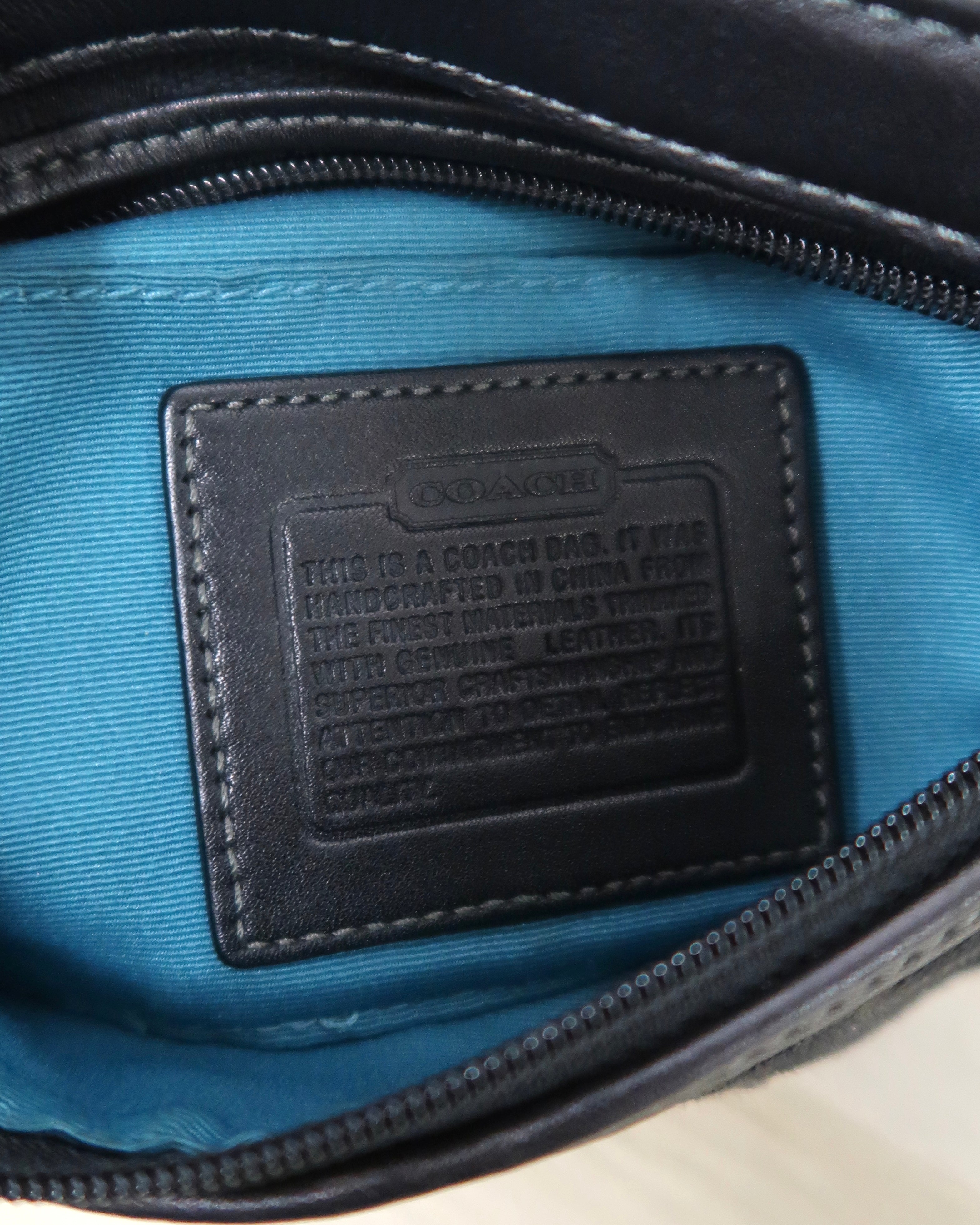 Coach black signature hobo bag