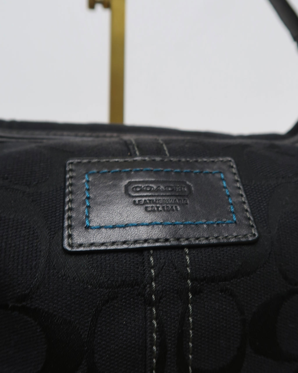 Coach black signature hobo bag