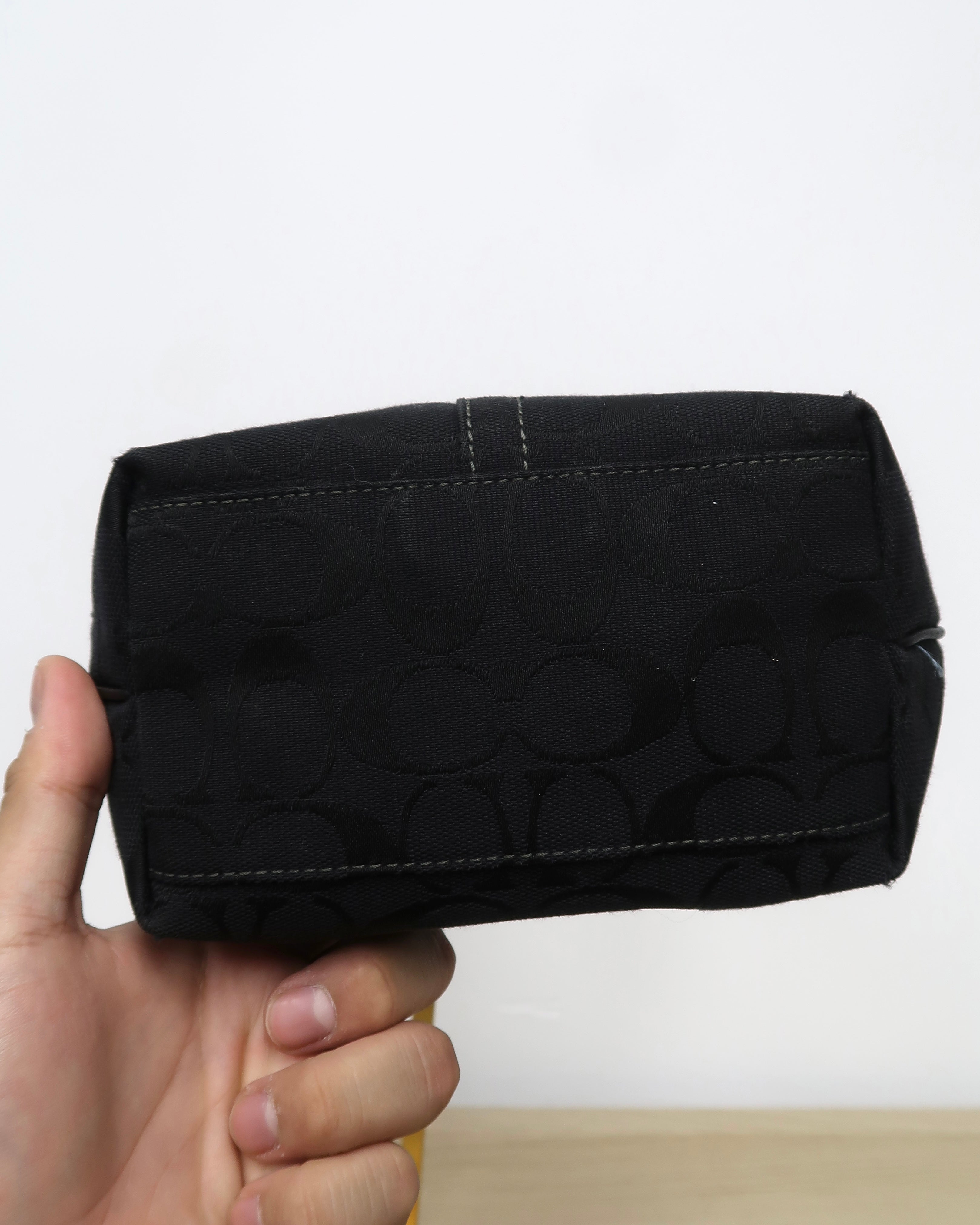 Coach black signature hobo bag