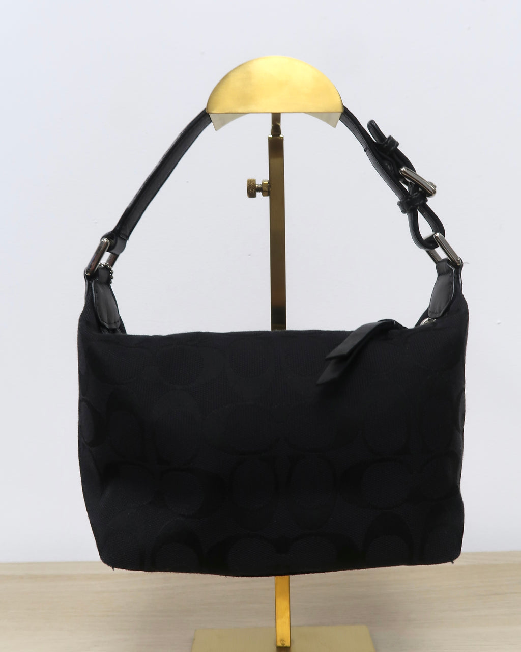Coach black signature hobo bag
