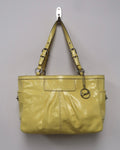 Coach Yellow Patent Leather Pleated Gallery Tote