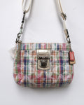 Coach Poppy Madras Plaid Sequined Signature Crossbody