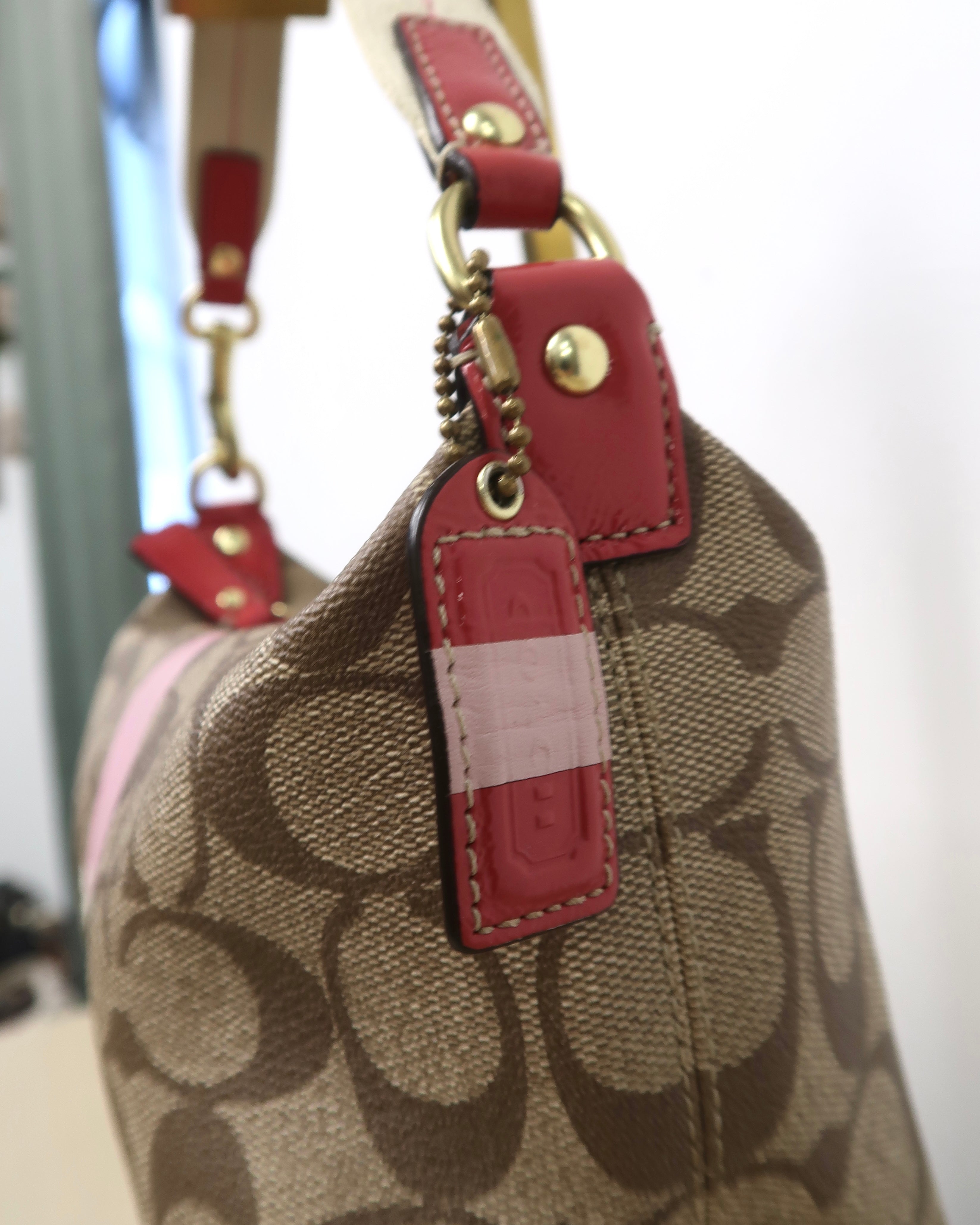 vintage Coach Heritage Stripe Mini Handbag