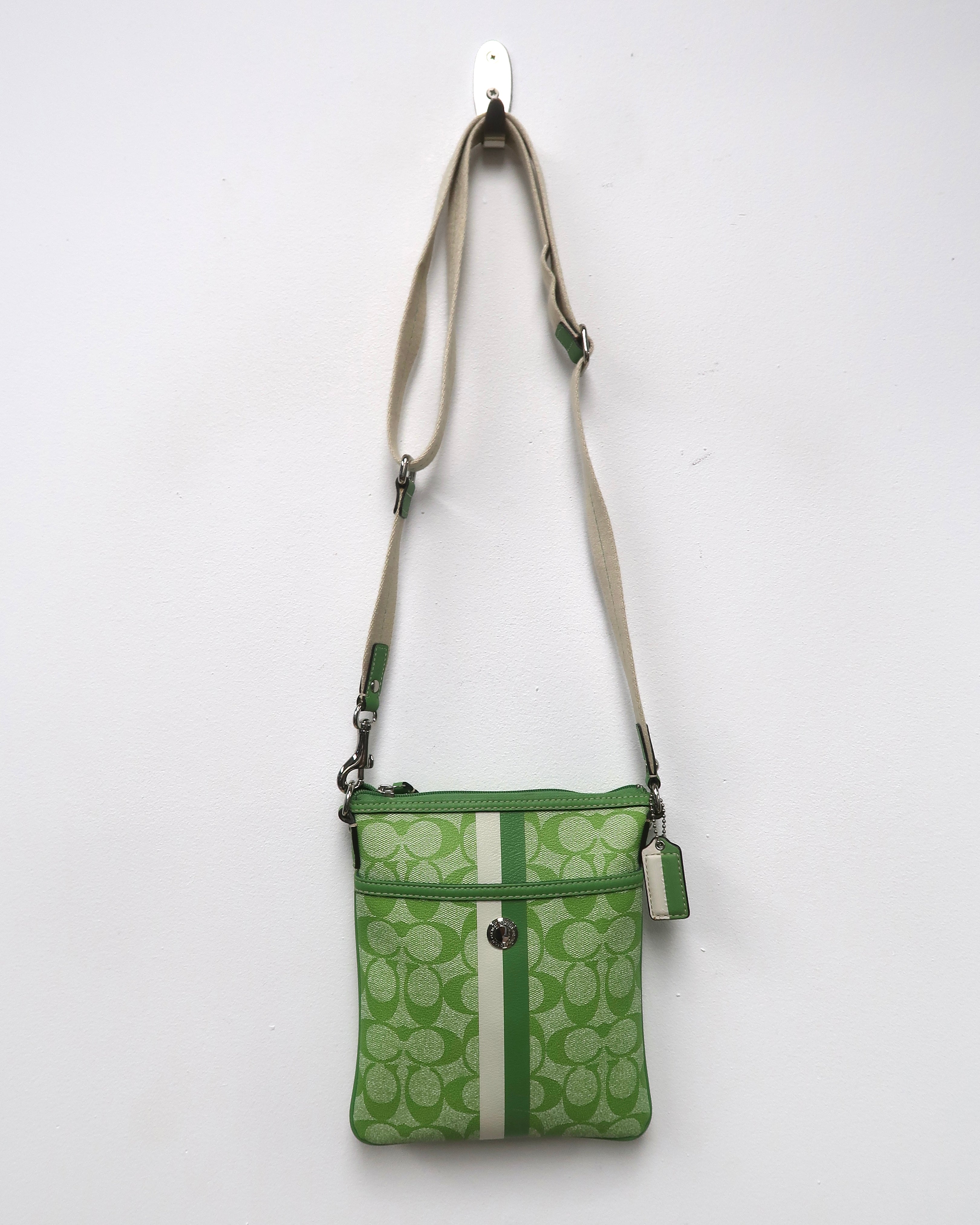 Coach Signature Stripe Swingpack Crossbody Bag