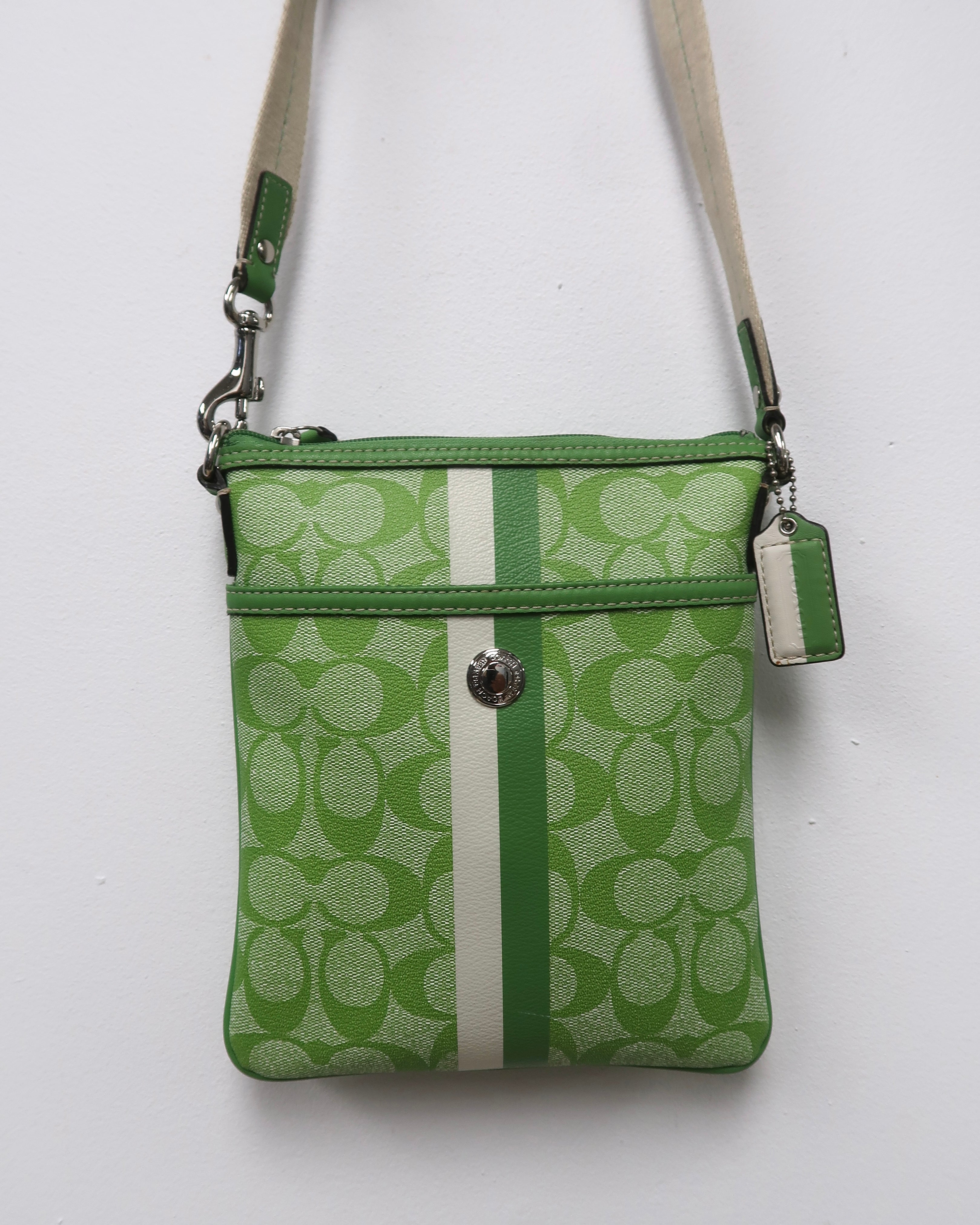 Coach Signature Stripe Swingpack Crossbody Bag