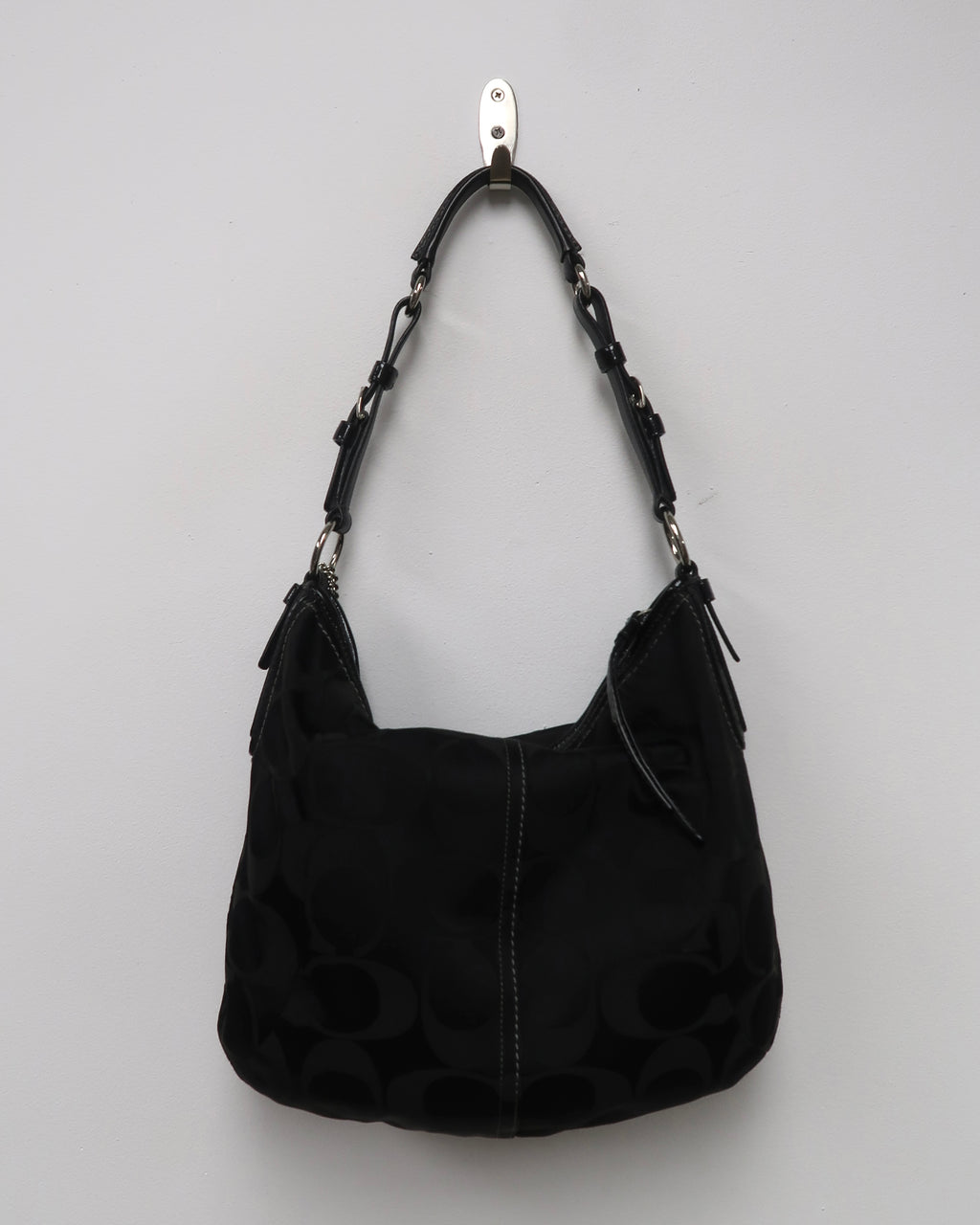 Coach Soho black signature hobo bag
