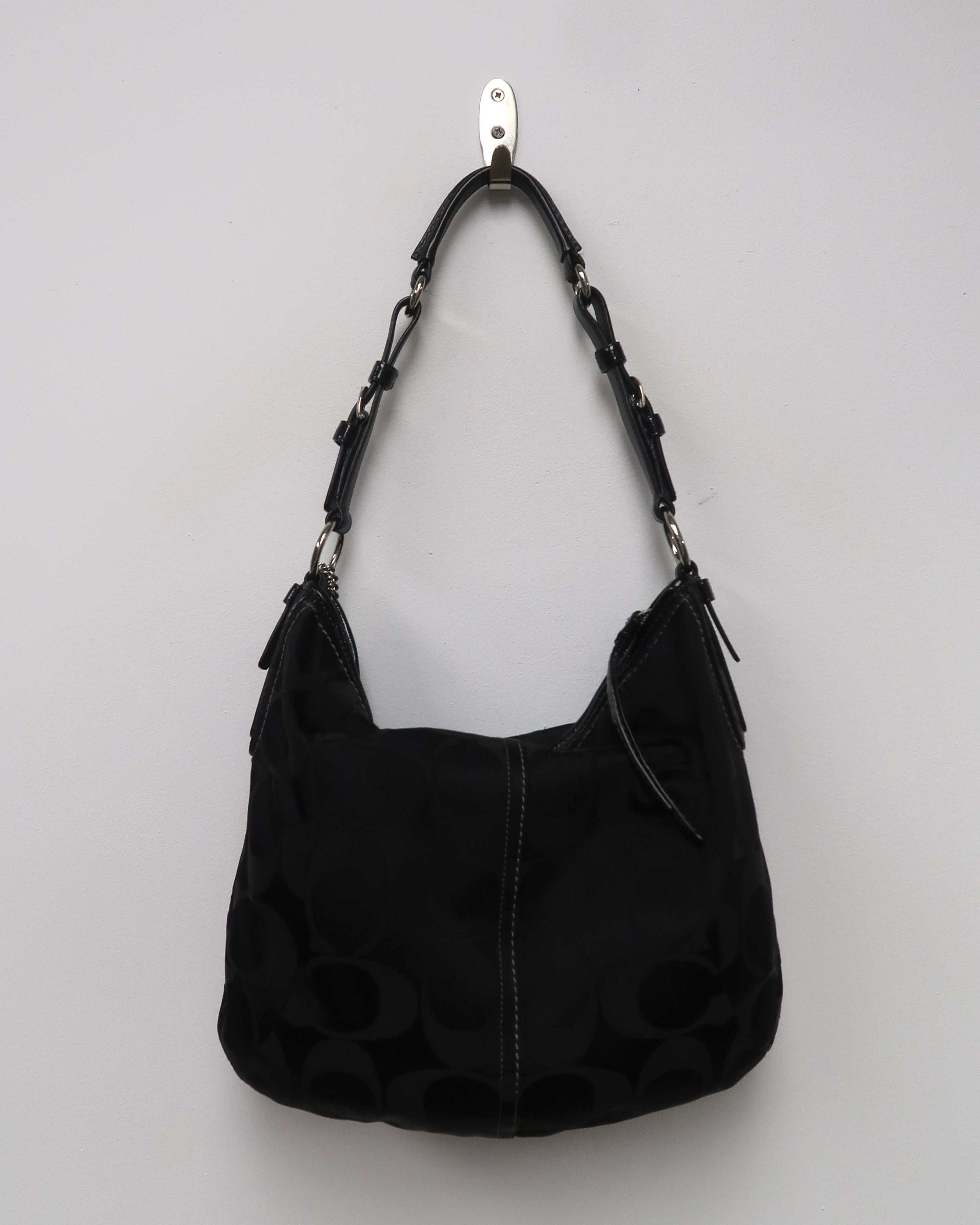 Coach Soho black signature hobo bag