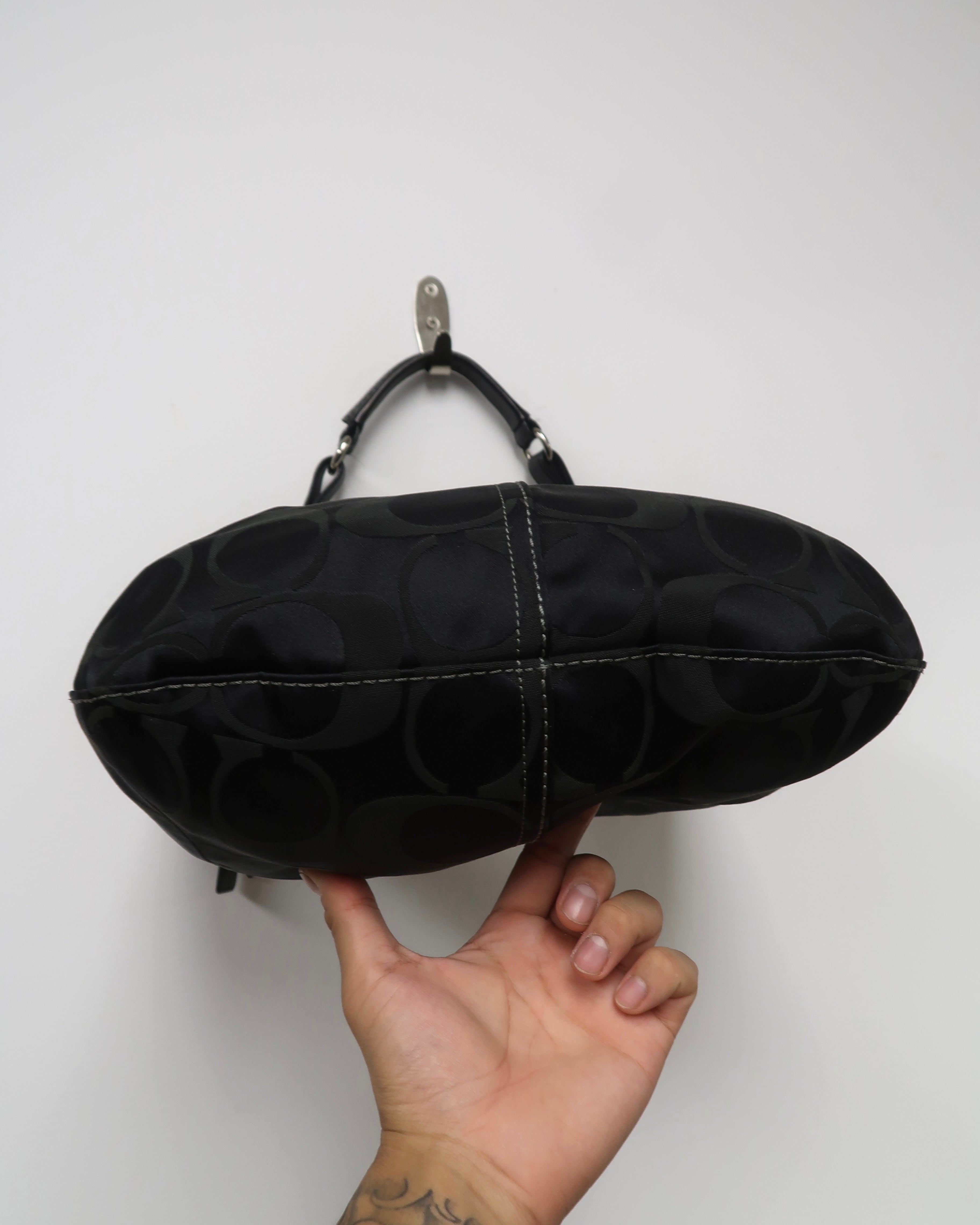 Coach Soho black signature hobo bag