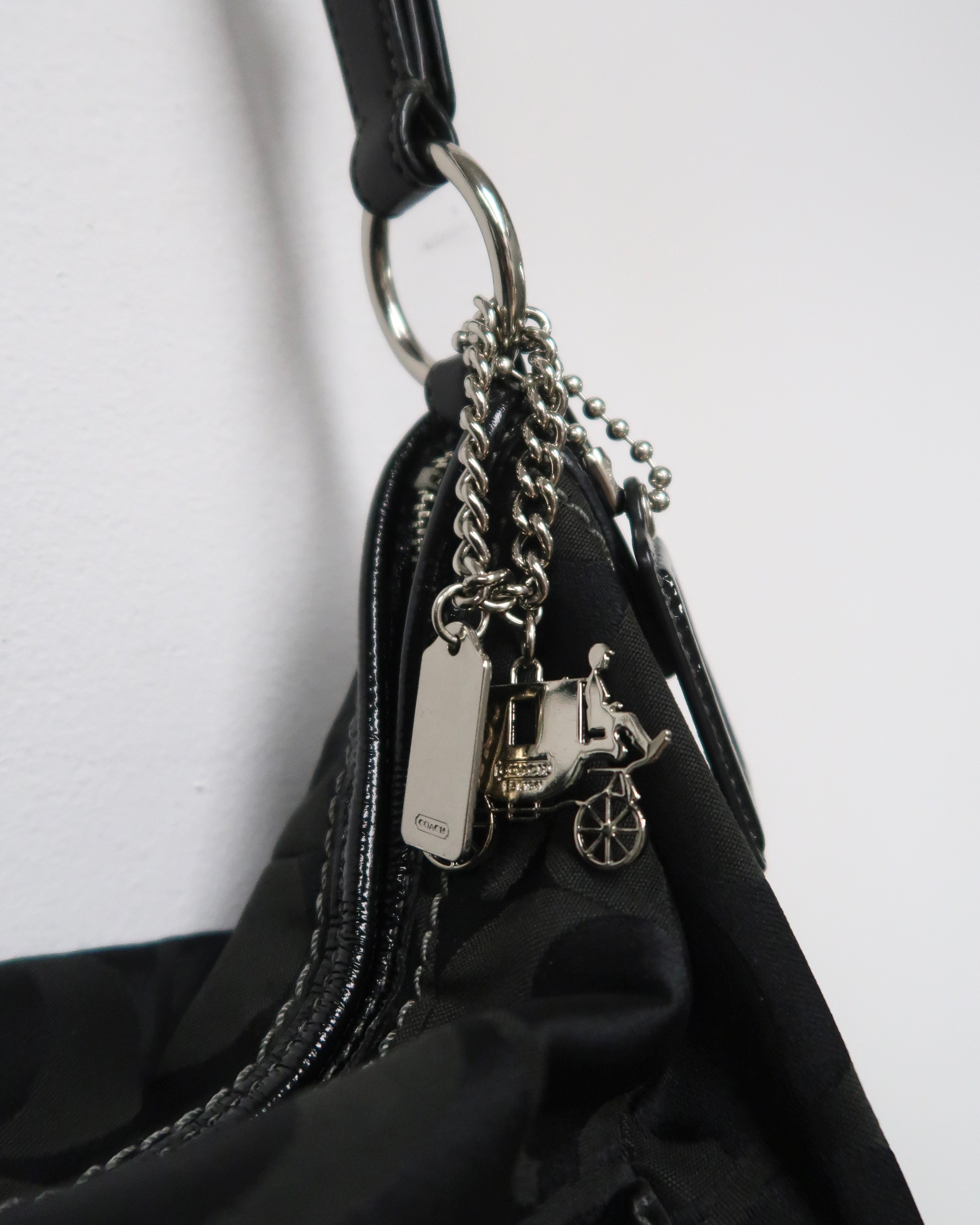 Coach Soho black signature hobo bag