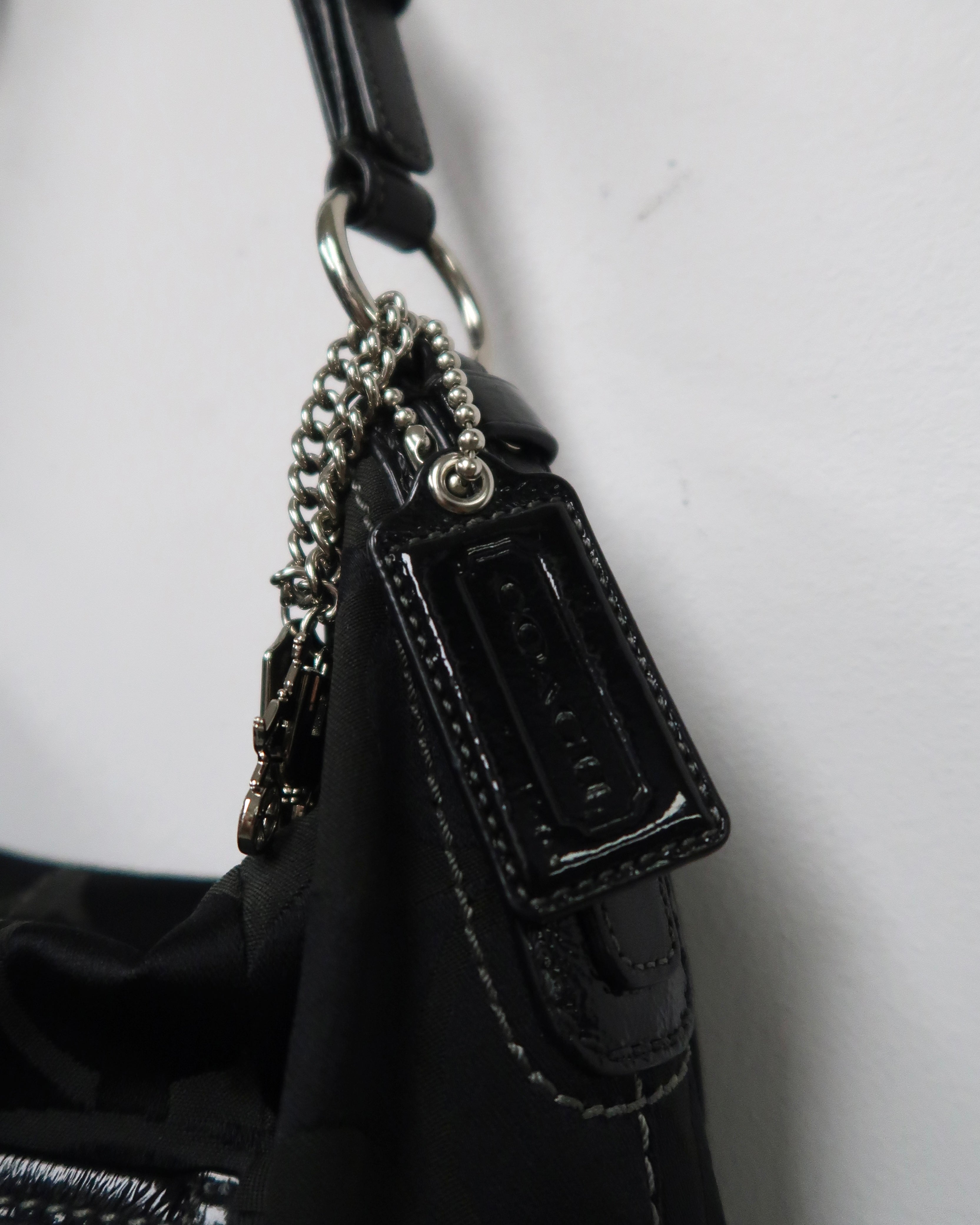 Coach Soho black signature hobo bag