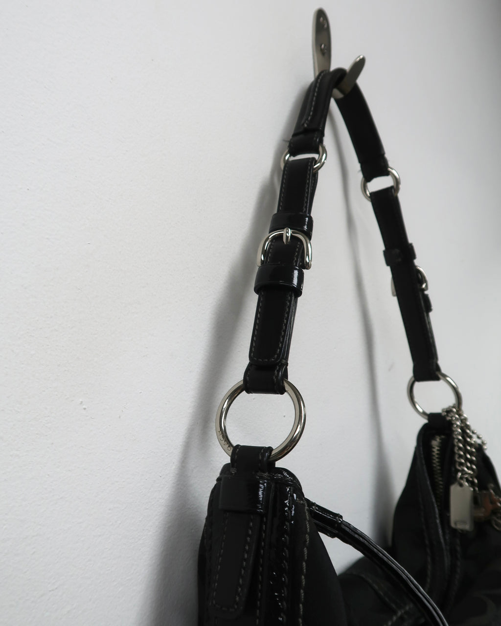 Coach Soho black signature hobo bag