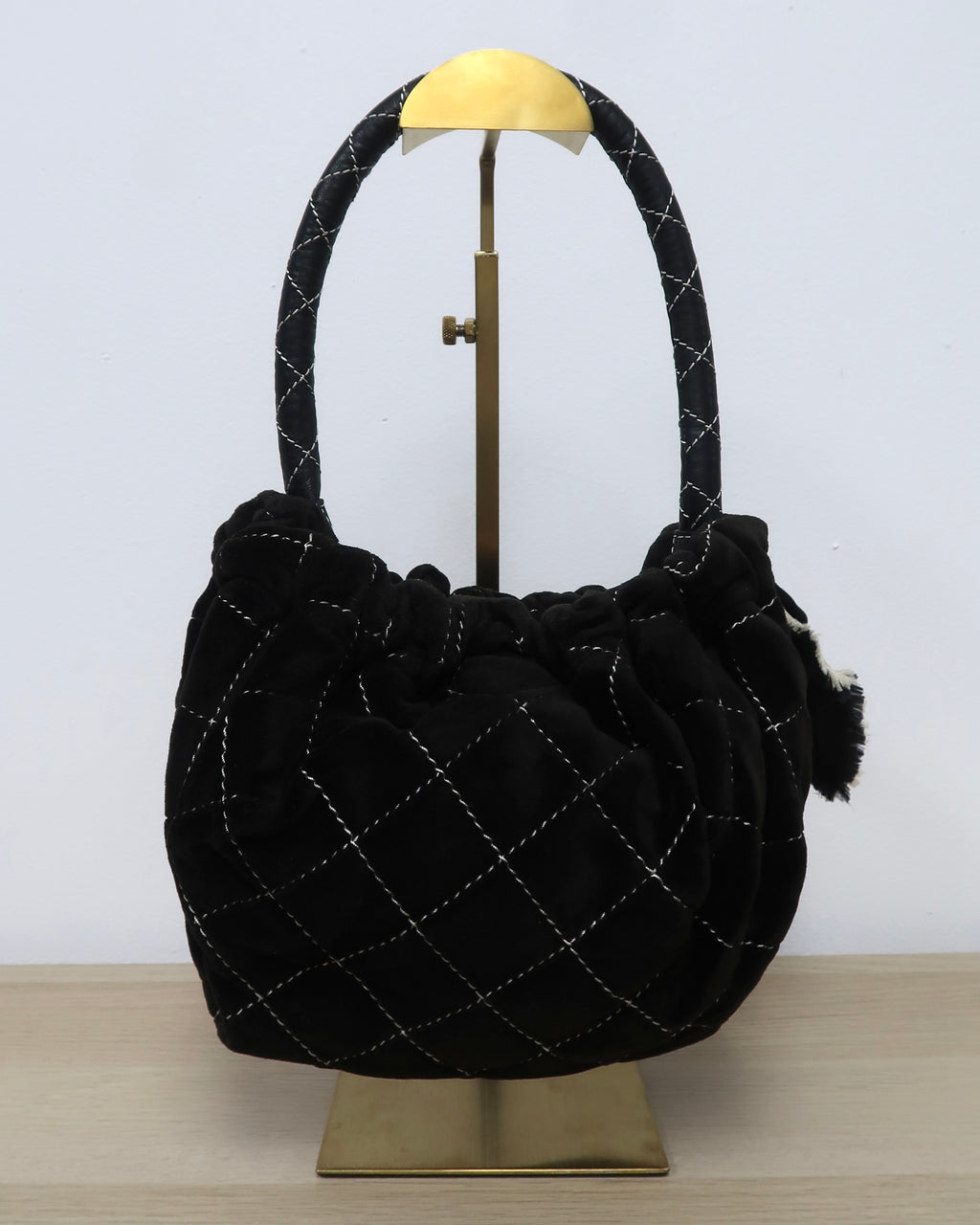 Y2K Juicy Couture black velour mini hobo bag