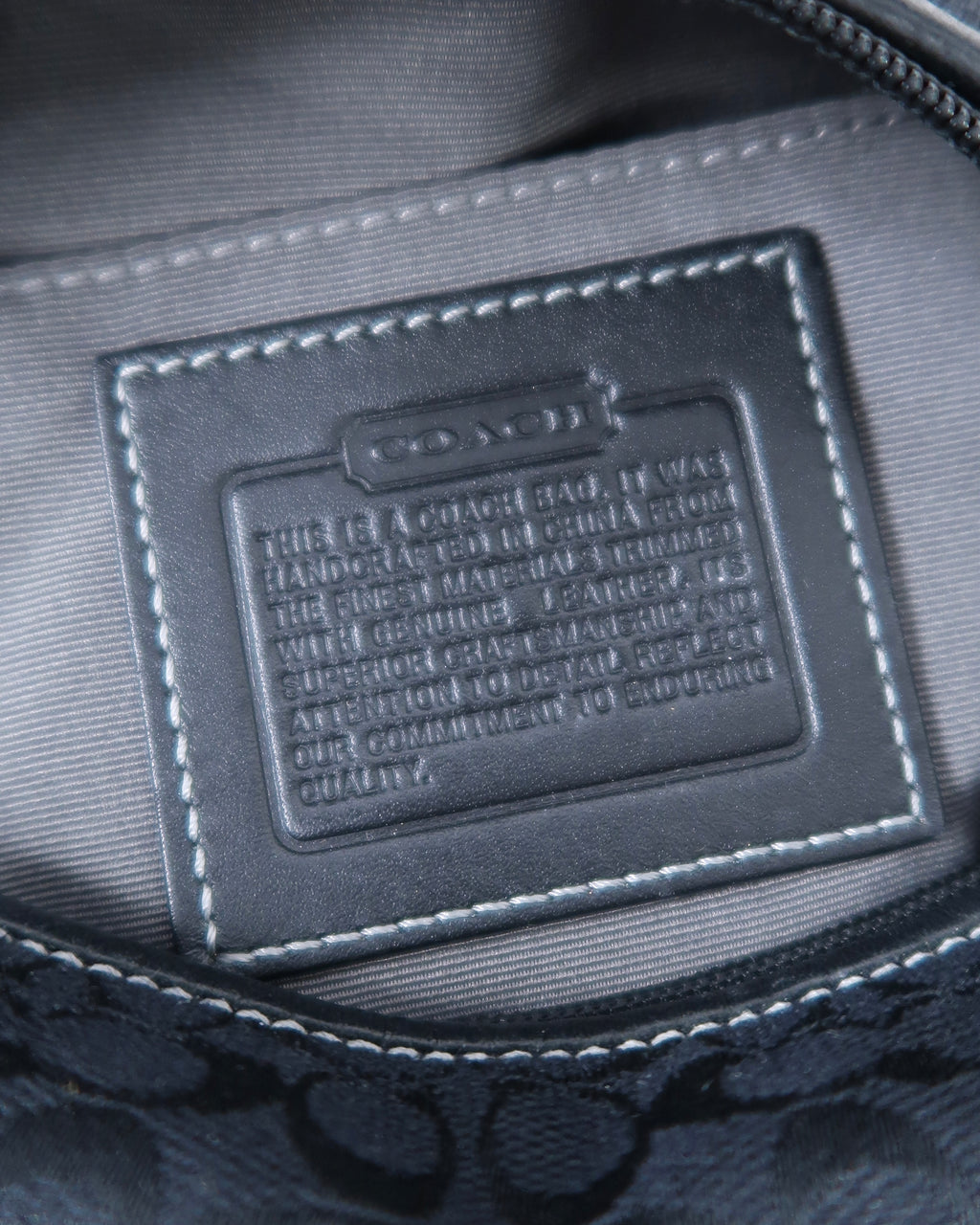 black Coach mini signature hobo bag