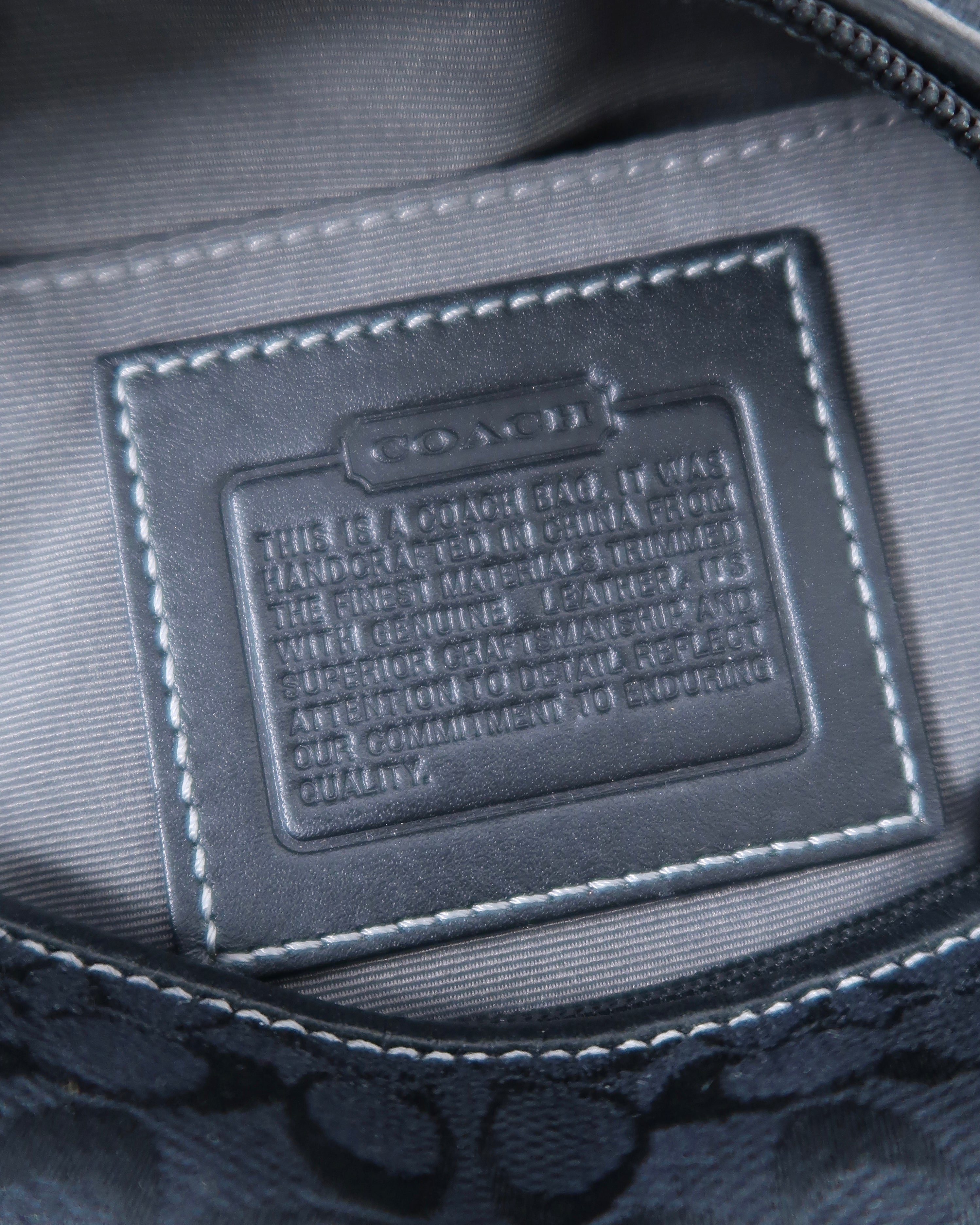 black Coach mini signature hobo bag