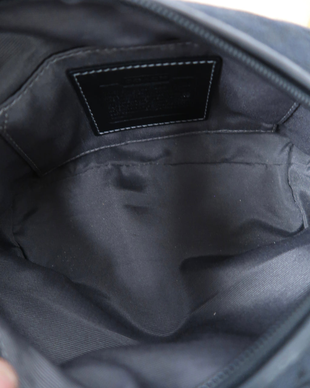 black Coach mini signature hobo bag