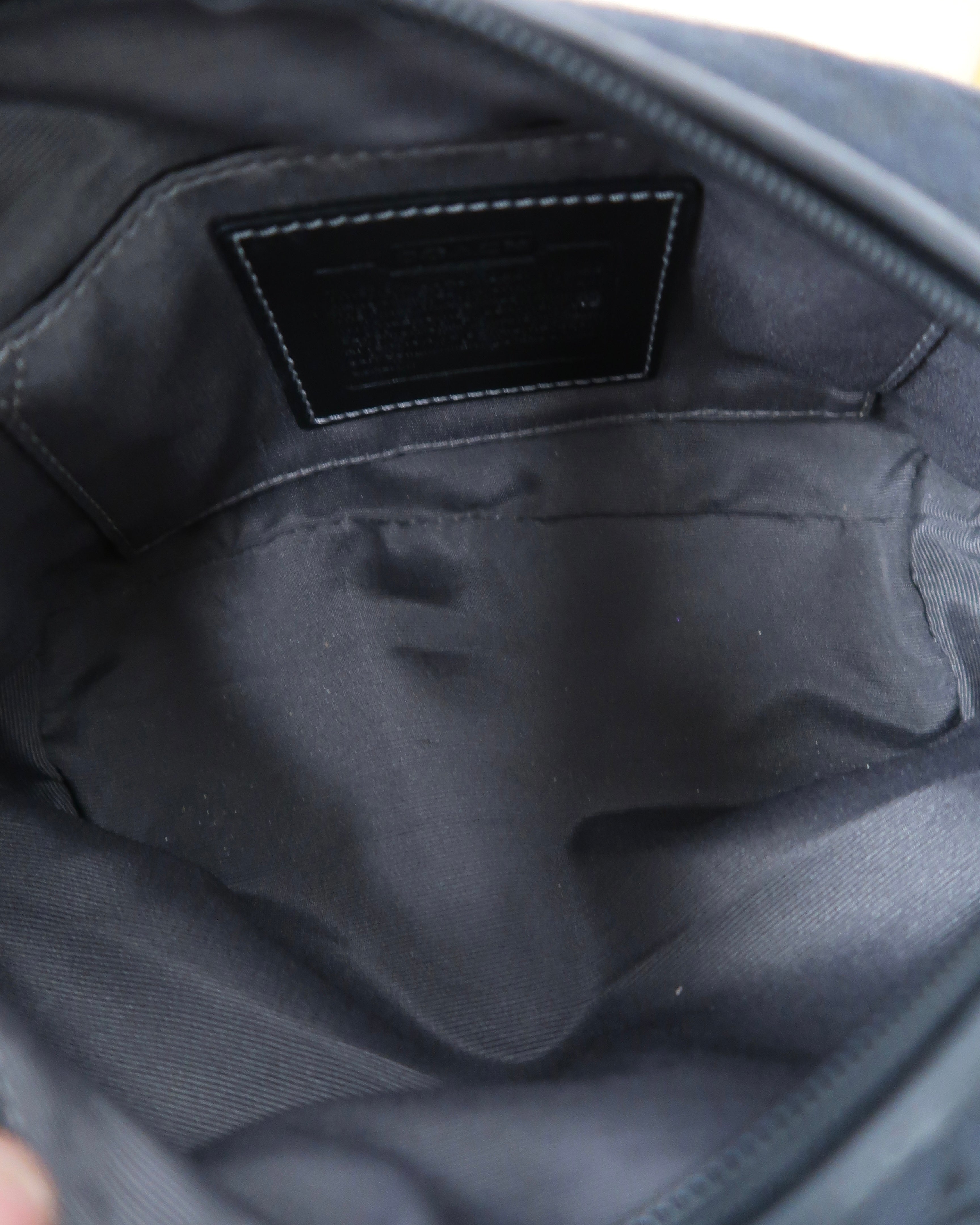 black Coach mini signature hobo bag