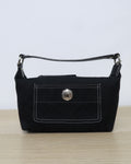 black Coach mini signature hobo bag
