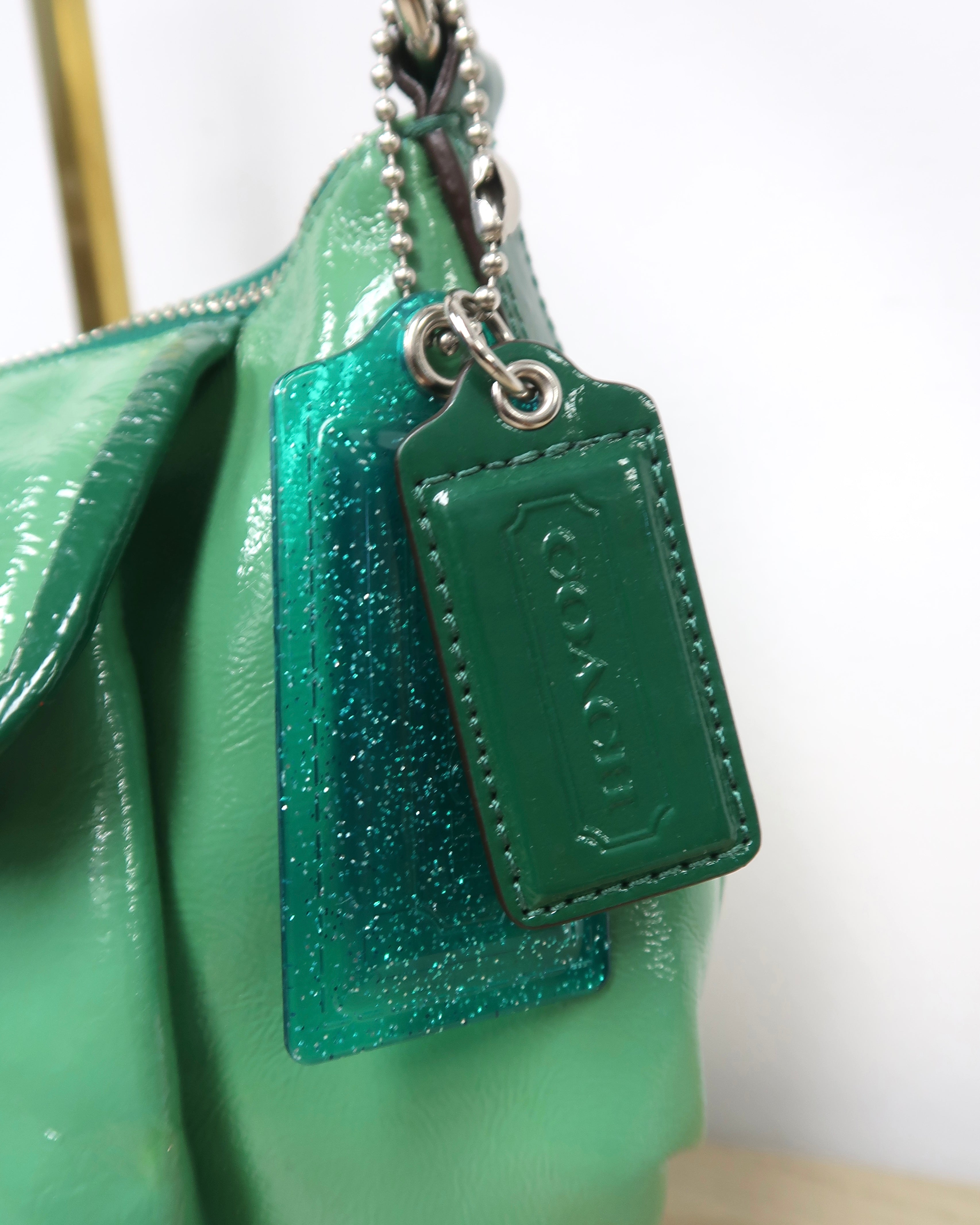 green Coach Poppy Groovy handbag