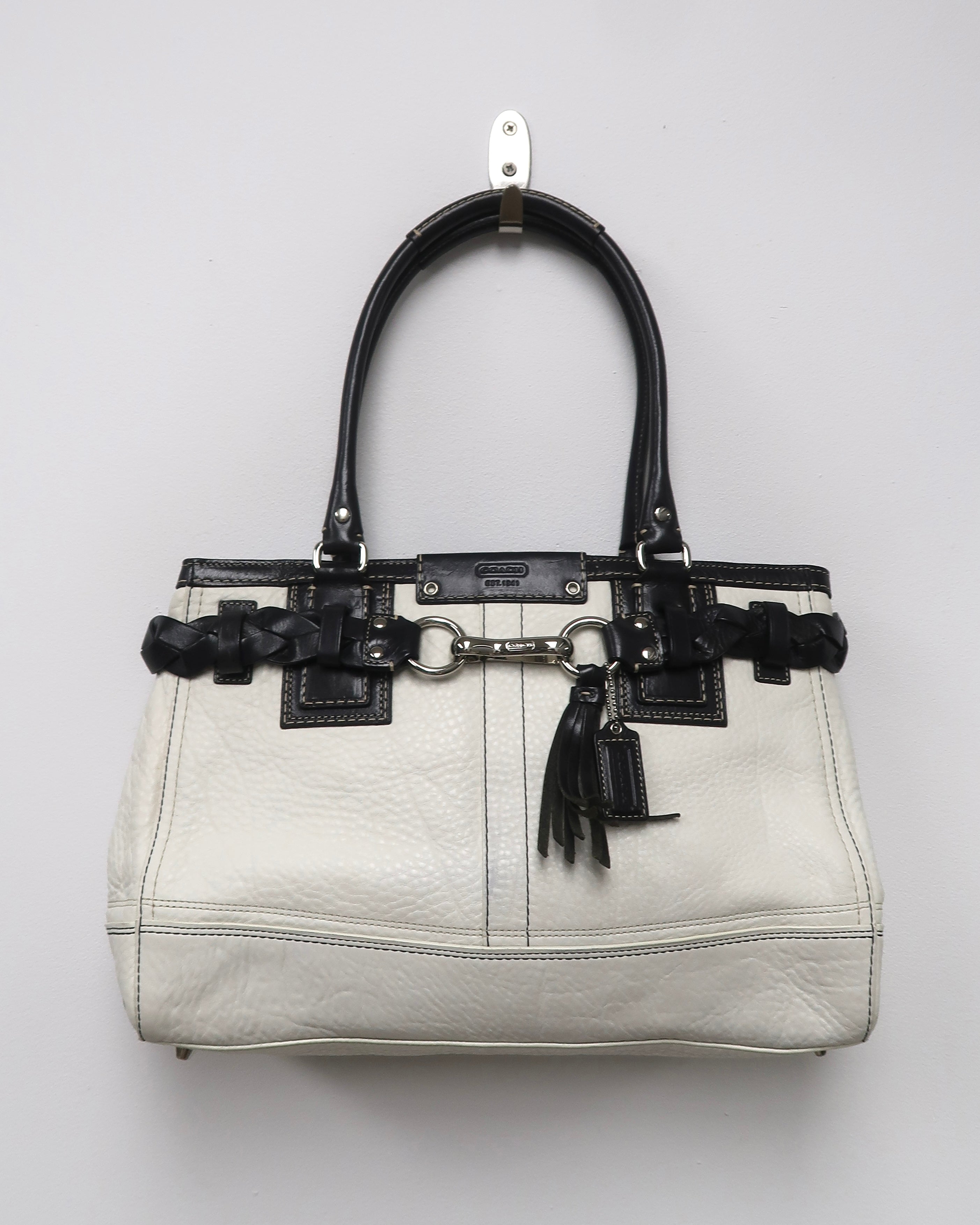 Coach Hampton Braid Belted Carryall Satchel