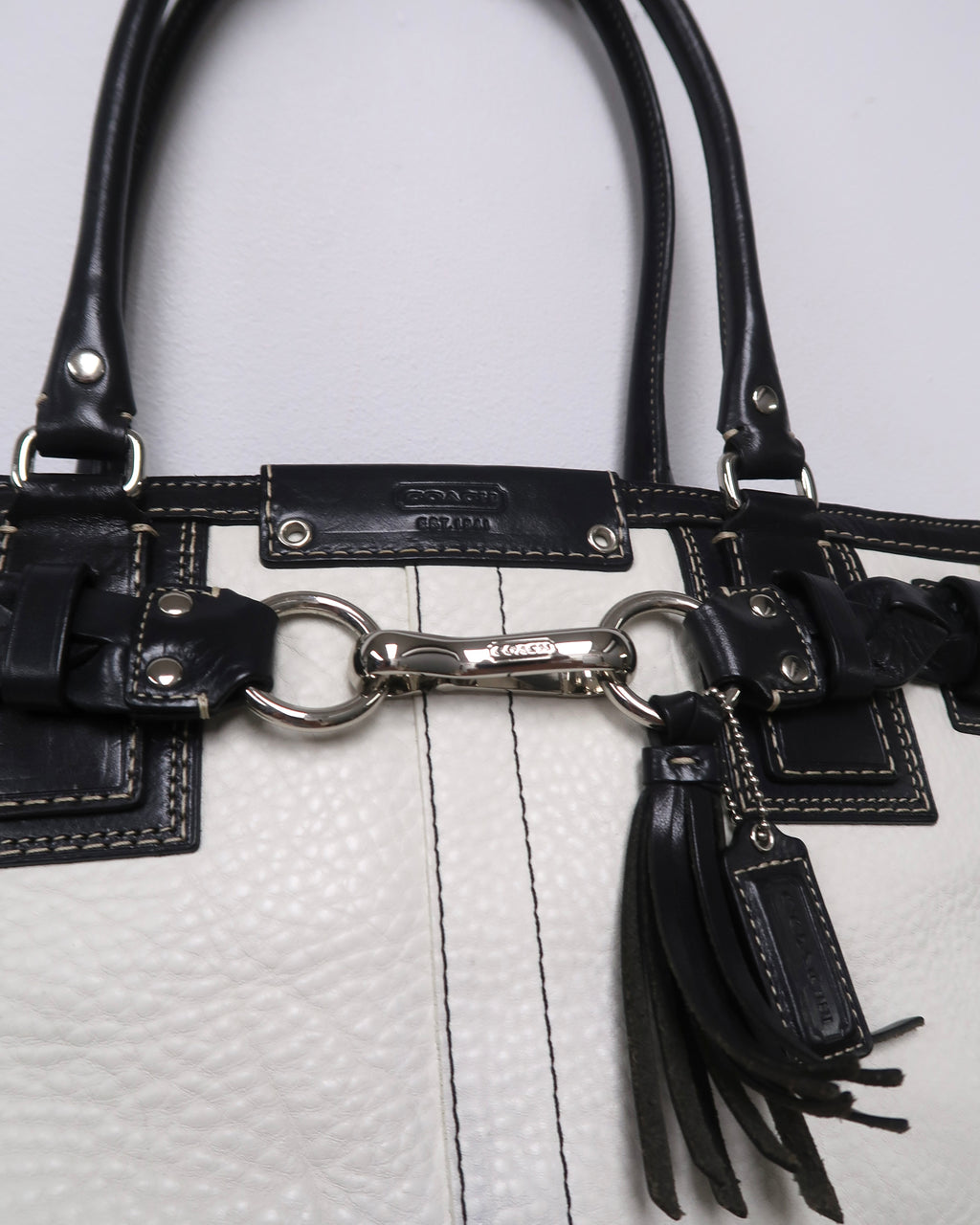 Coach Hampton Braid Belted Carryall Satchel