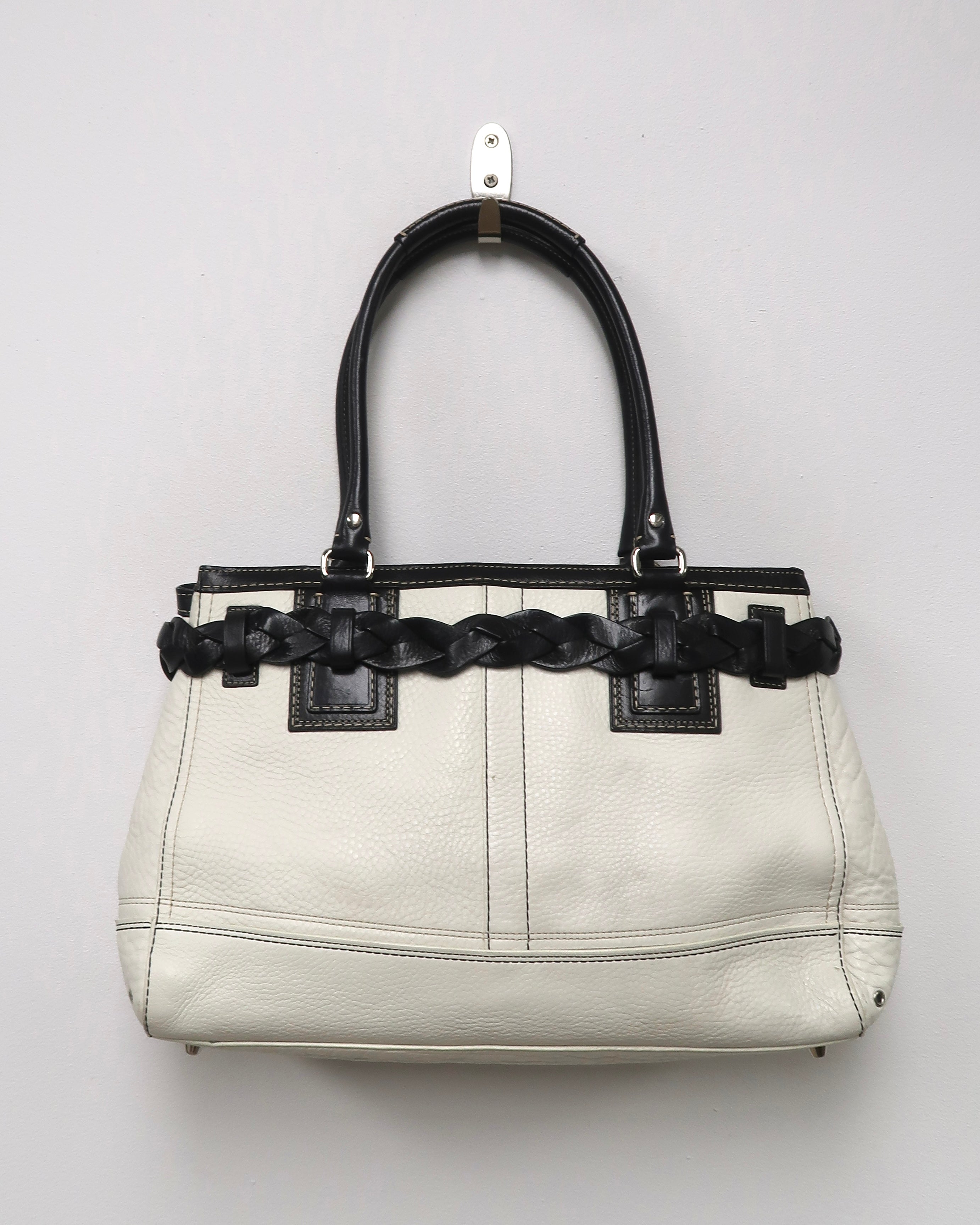 Coach Hampton Braid Belted Carryall Satchel