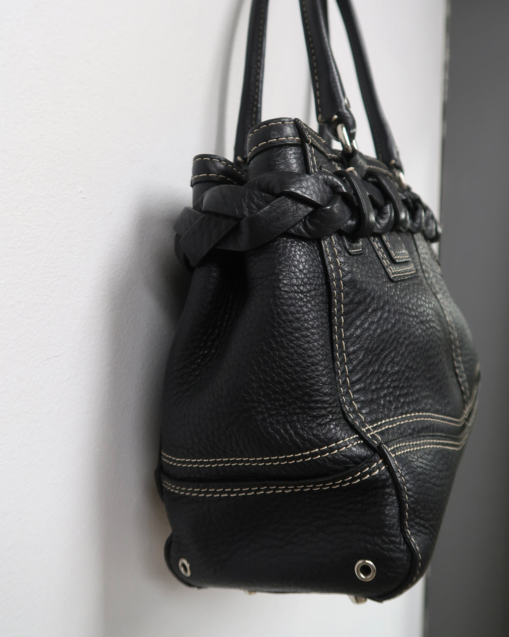 Coach Hampton Braid Belted Carryall Satchel