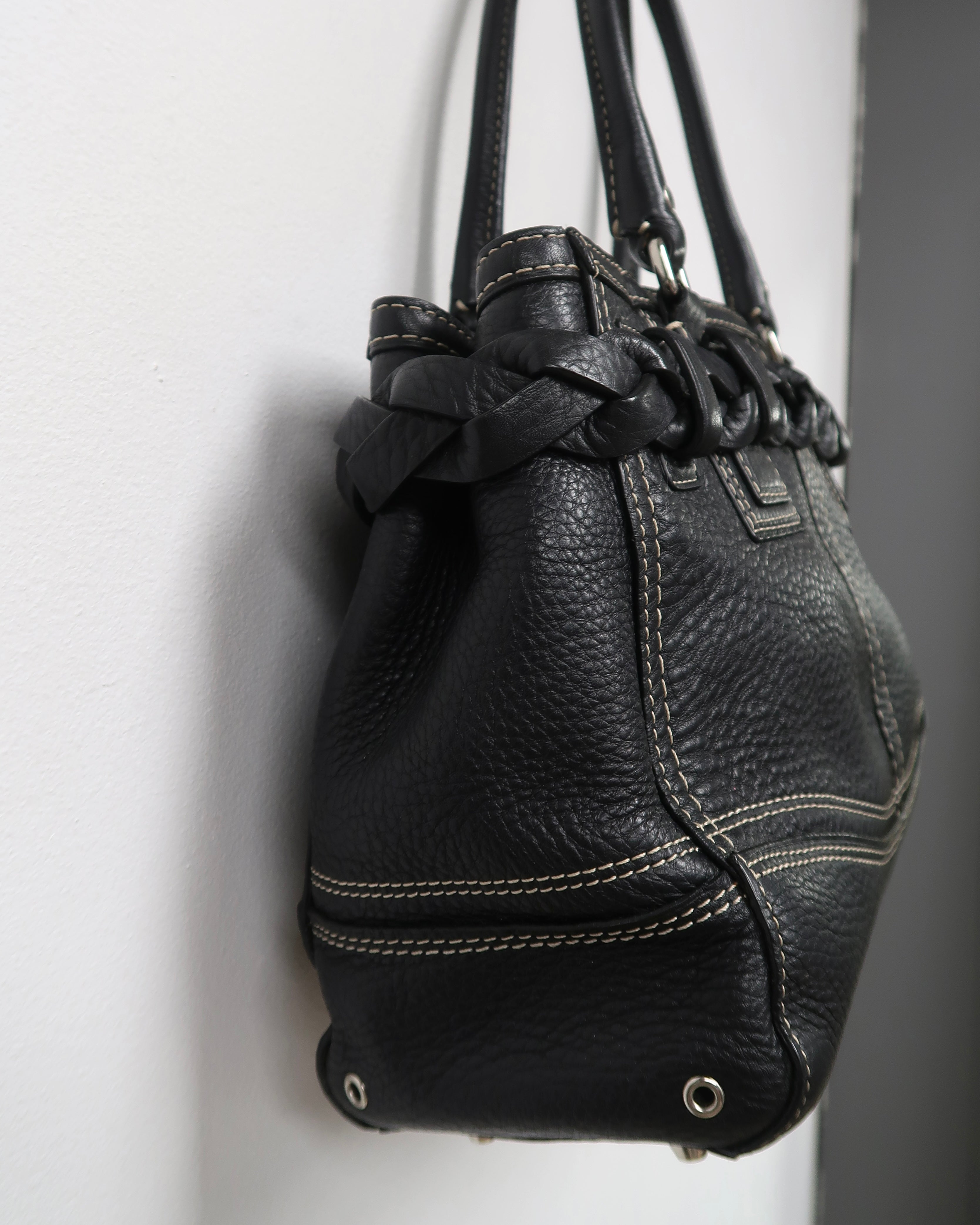 Coach Hampton Braid Belted Carryall Satchel