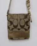 Coach Signature Stripe File Bag (Free matching wristlet included)