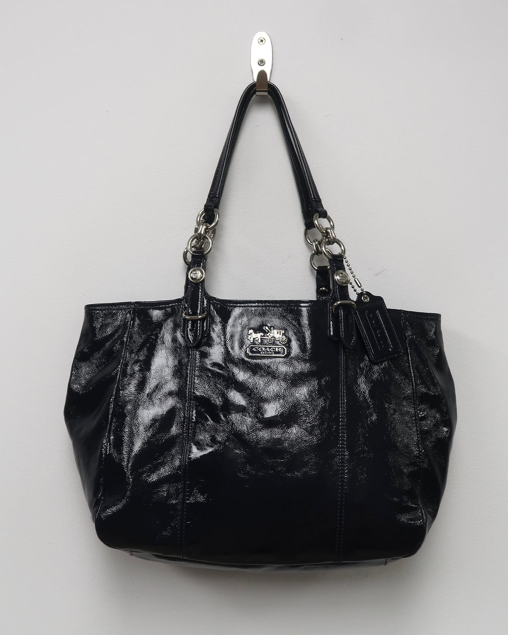 Coach Madison Mia patent leather tote shoulder bag