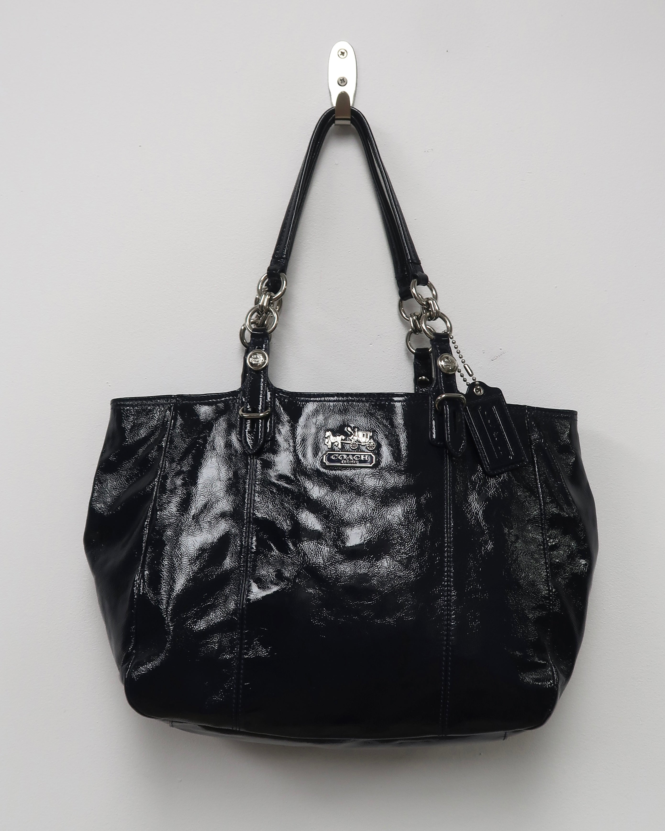 Coach Madison Mia patent leather tote shoulder bag