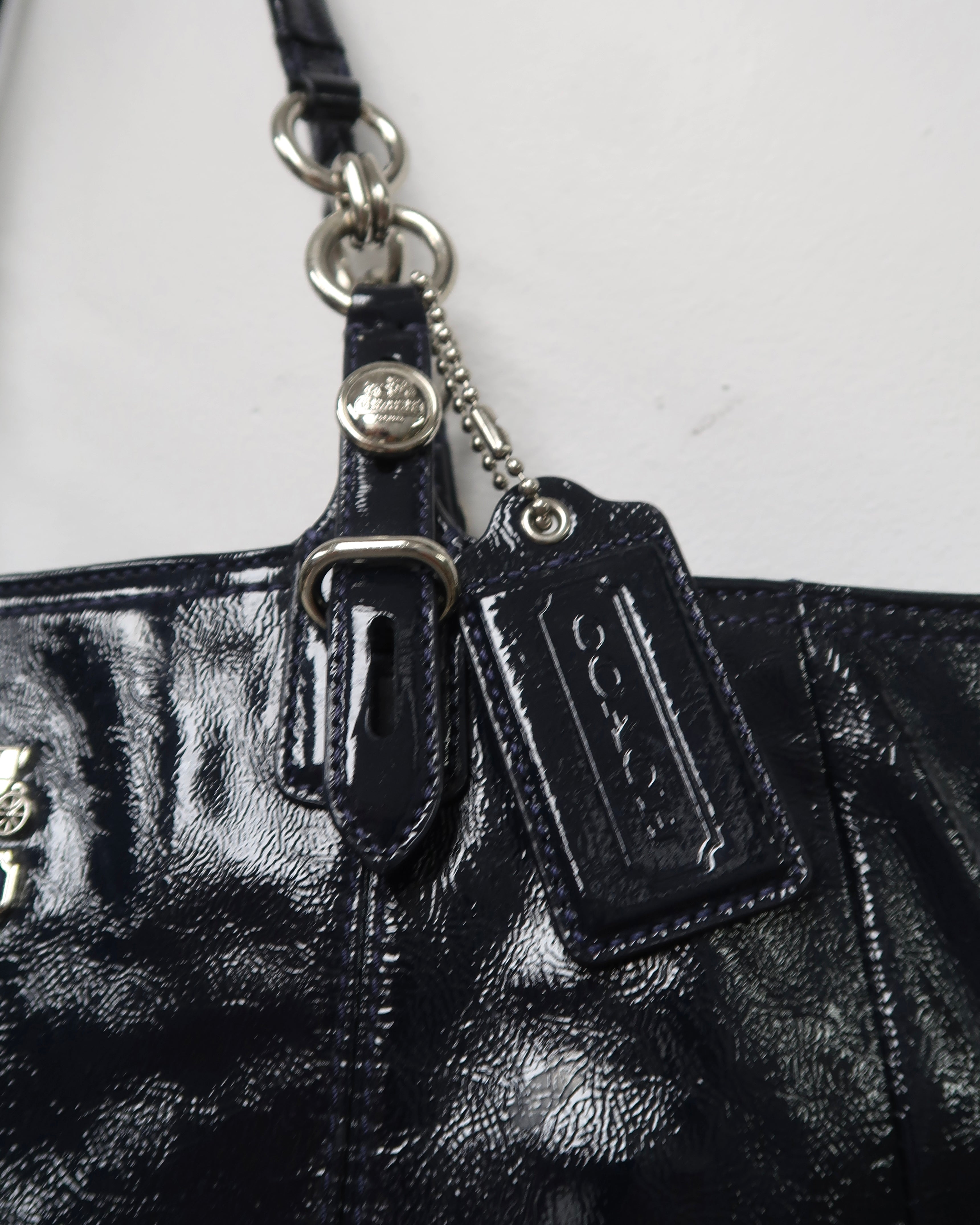 Coach Madison Mia patent leather tote shoulder bag