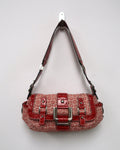 Guess red monogram shoulder bag