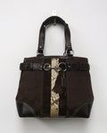 Coach Hampton Signature Python tote