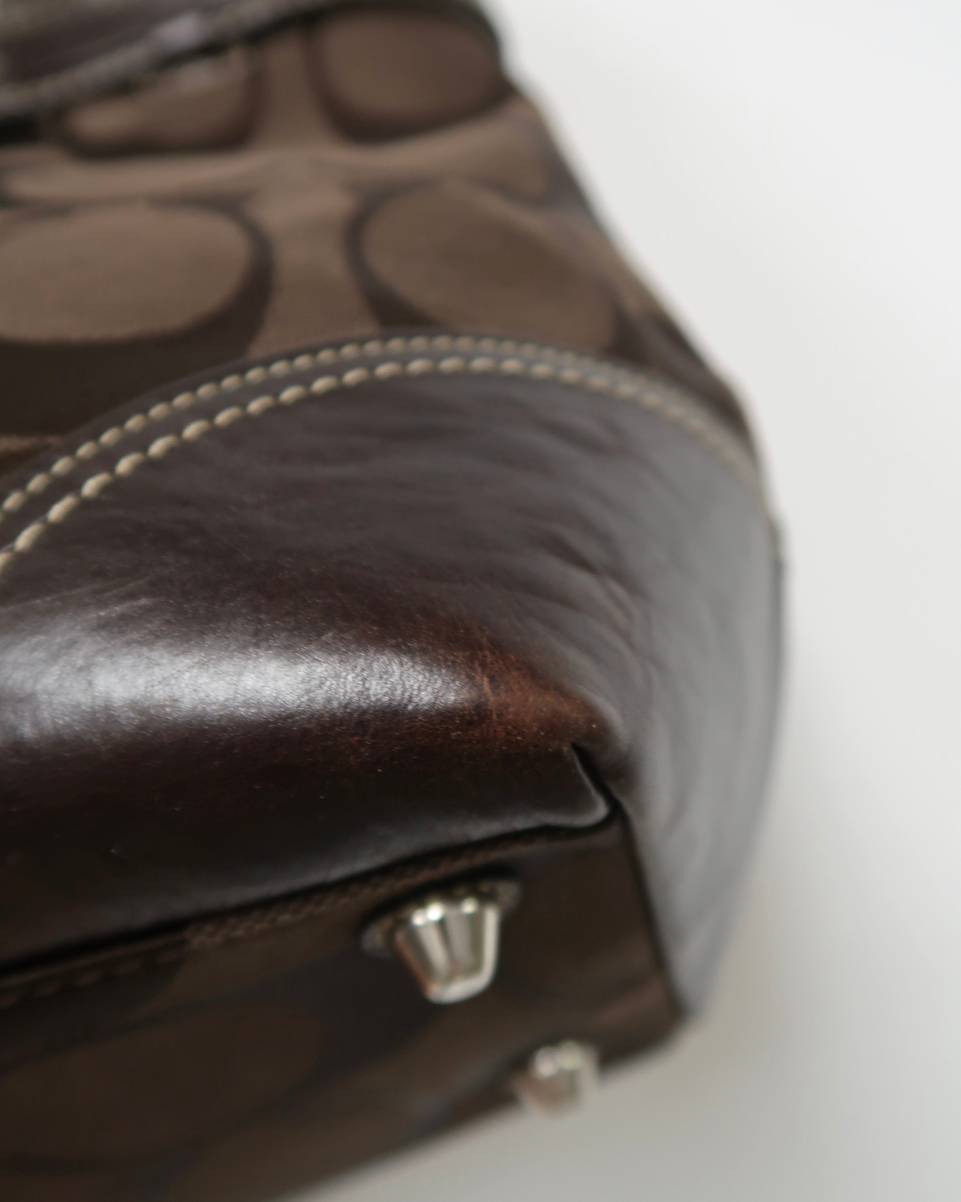 Coach Hampton Signature Python tote