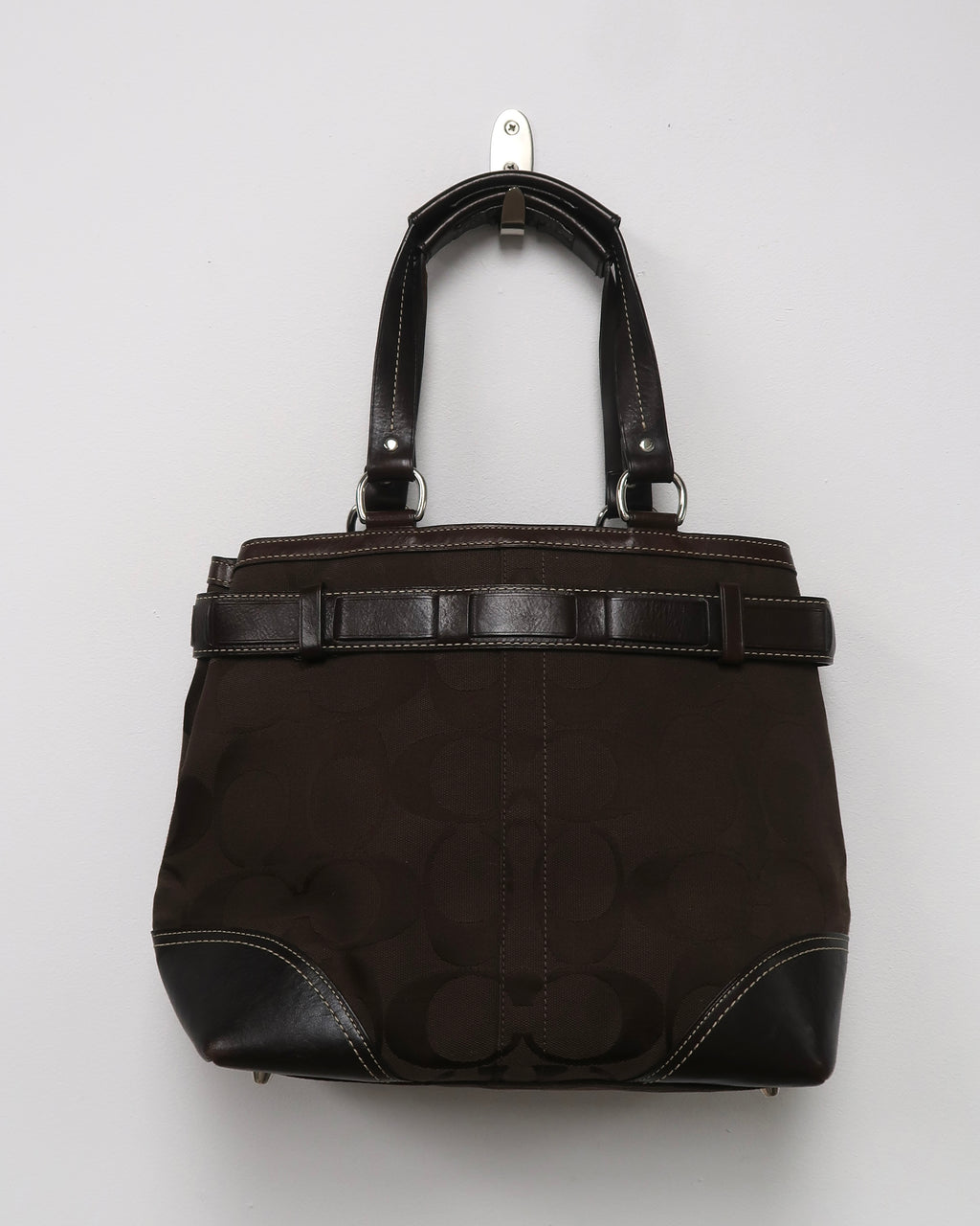 Coach Hampton Signature Python tote