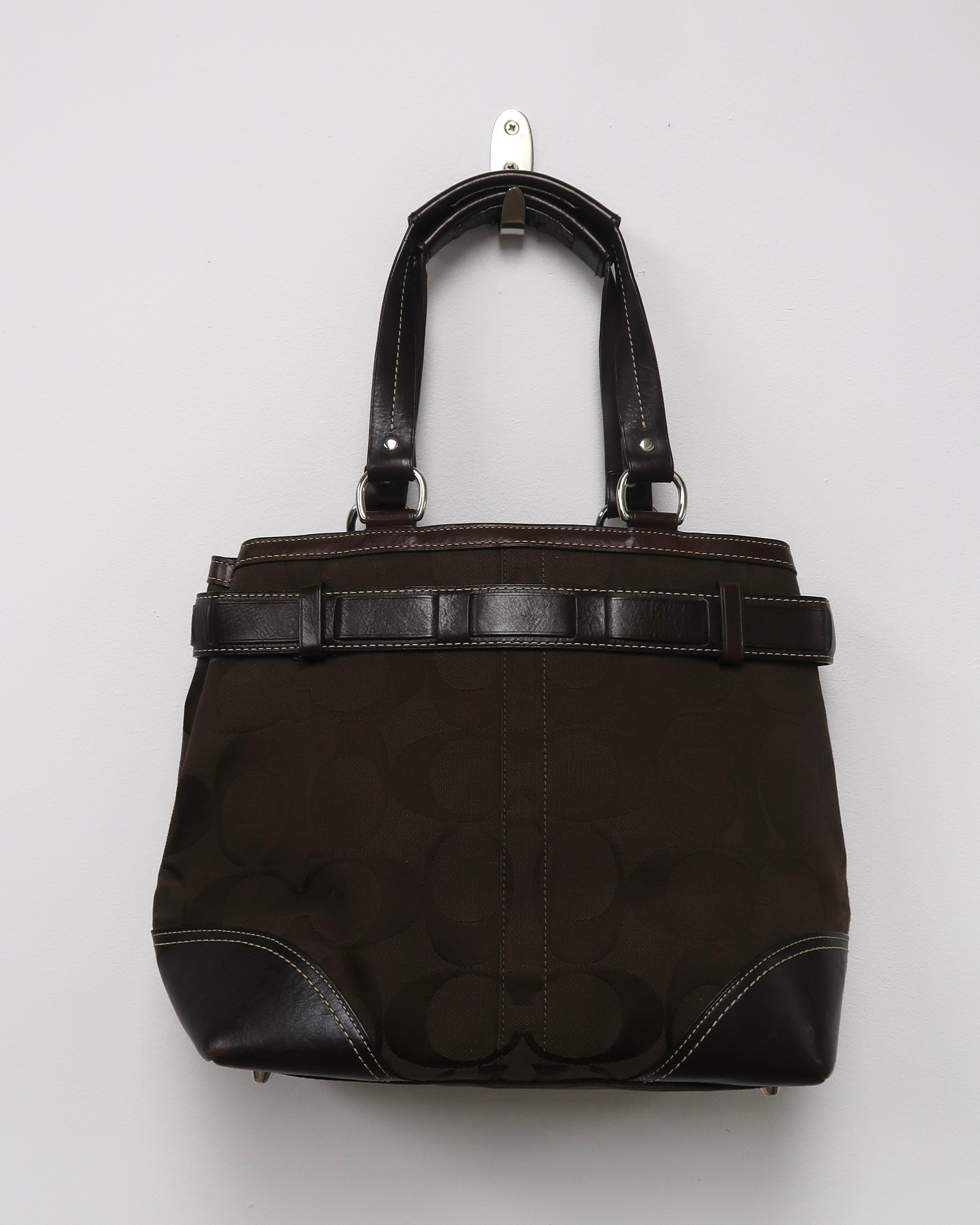 Coach Hampton Signature Python tote