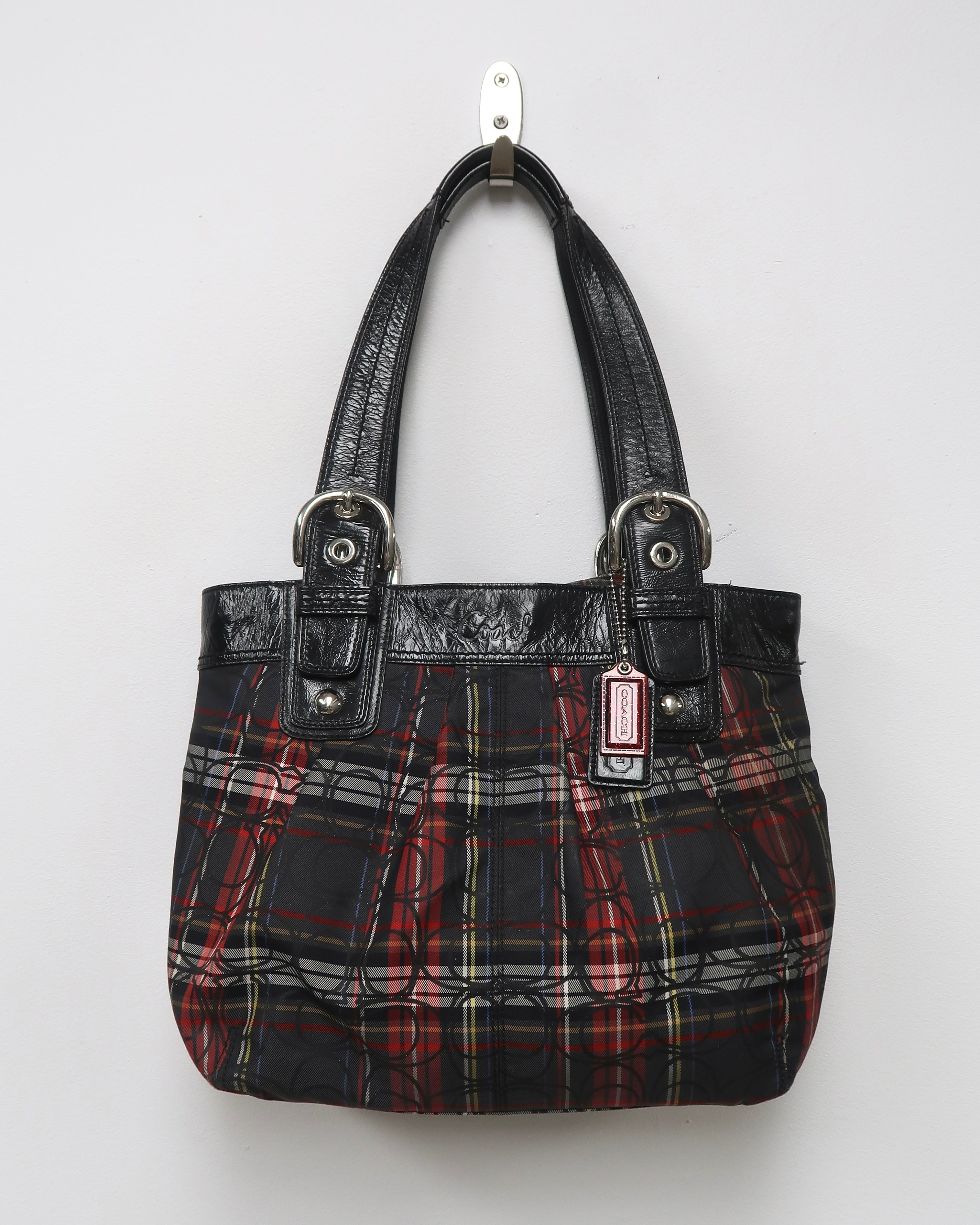 Coach Poppy Soho plaid tote bag
