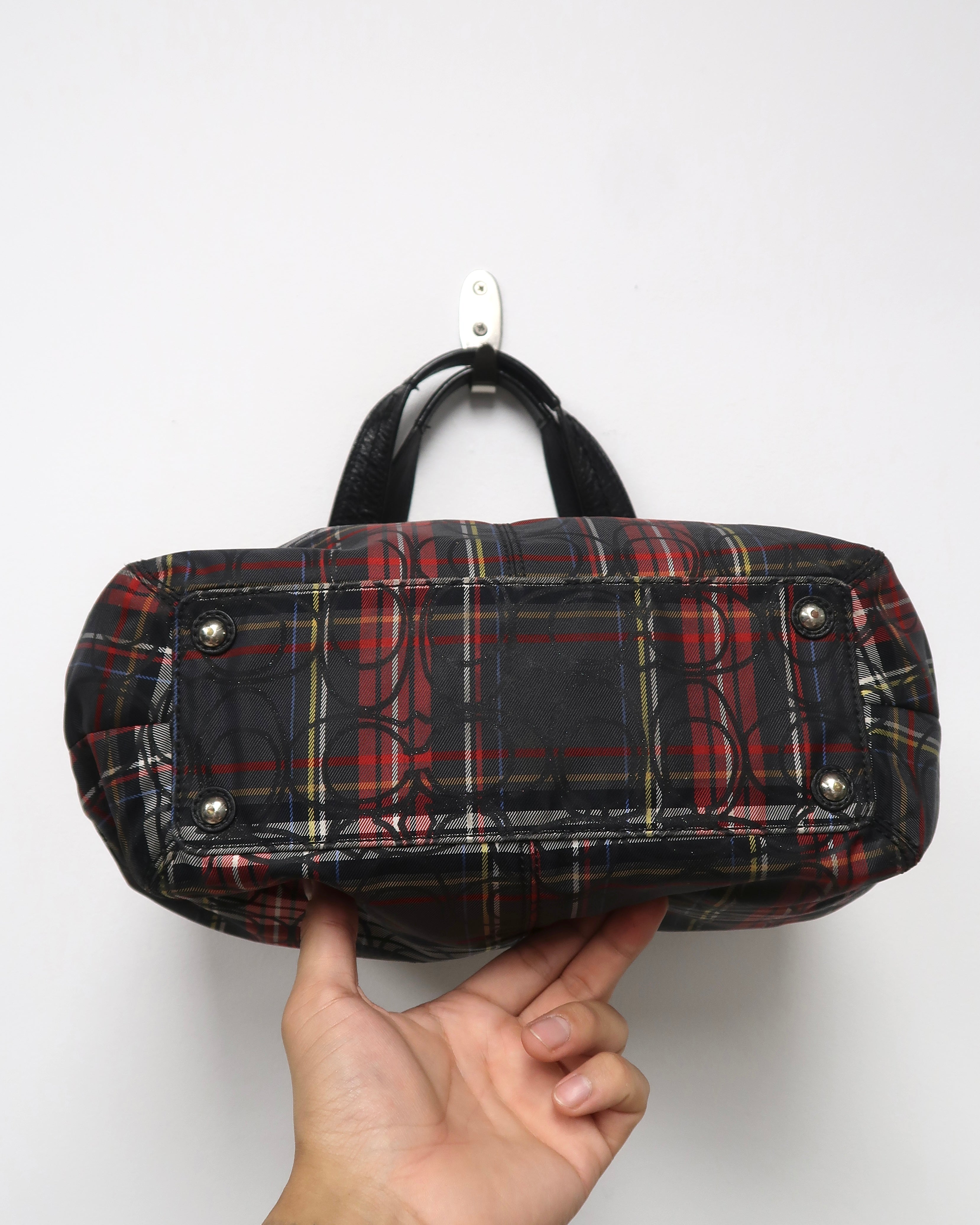 Coach Poppy Soho plaid tote bag