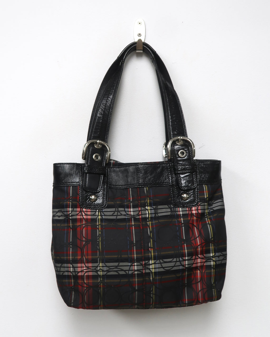 Coach Poppy Soho plaid tote bag