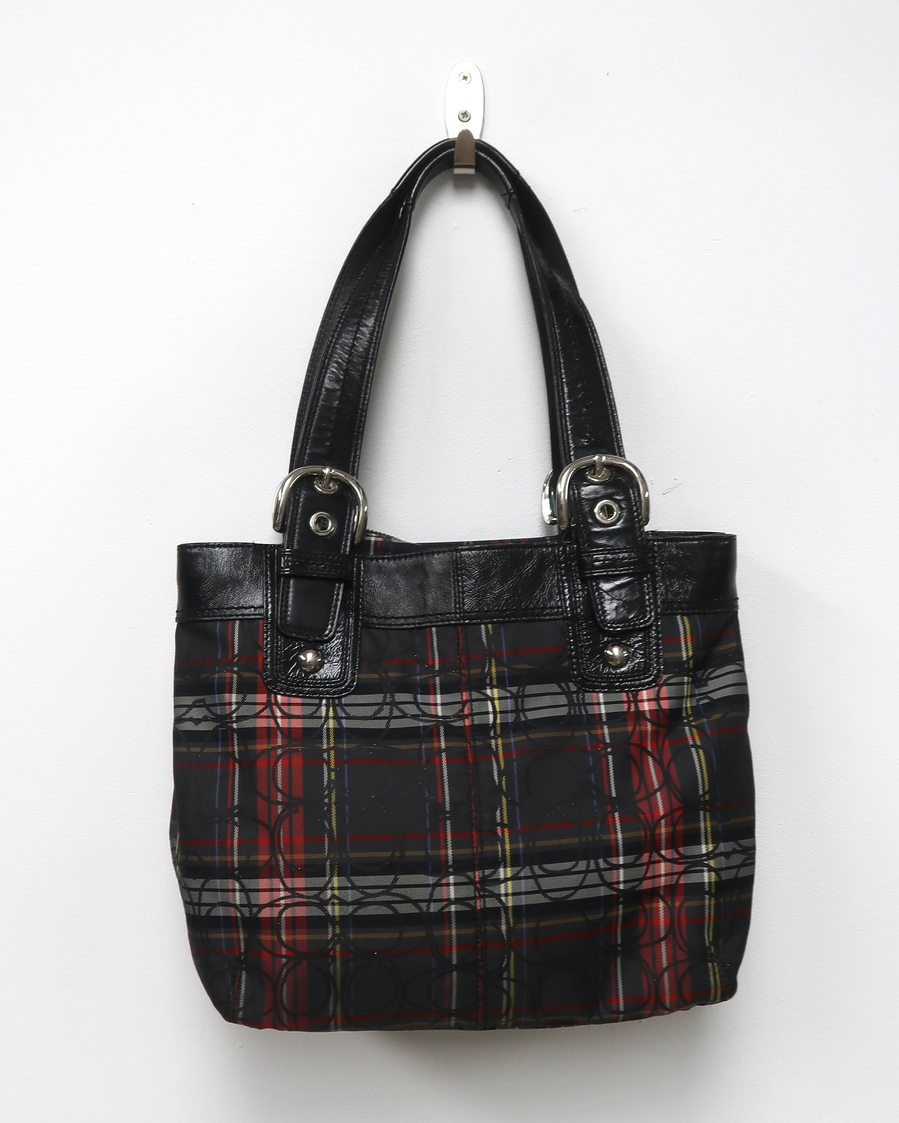 Coach Poppy Soho plaid tote bag