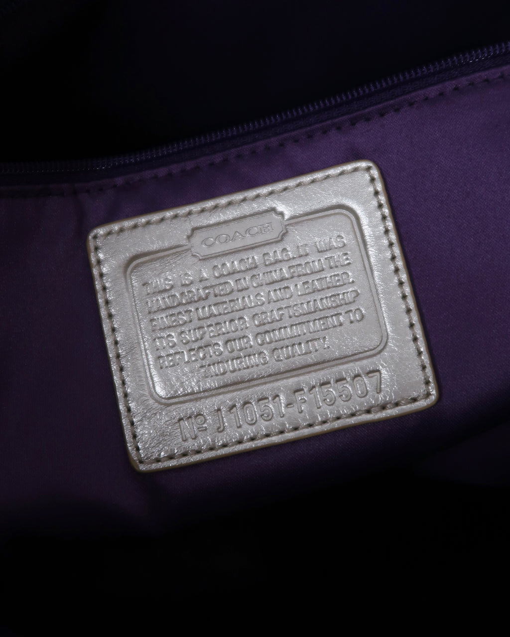 Coach Signature Studded Lurex Satchel