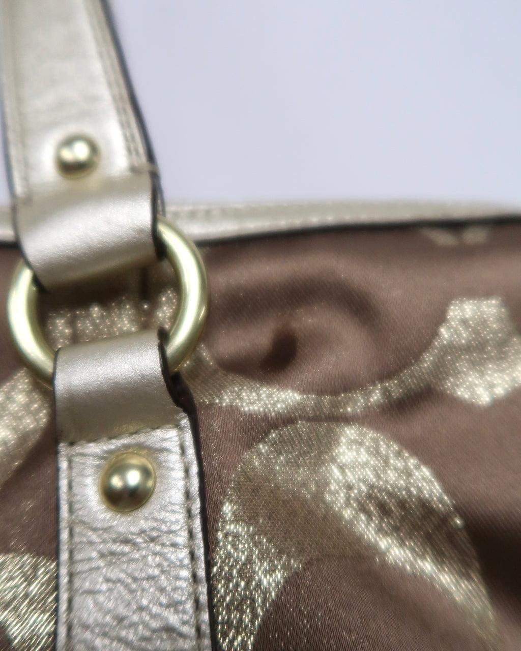 Coach Signature Studded Lurex Satchel