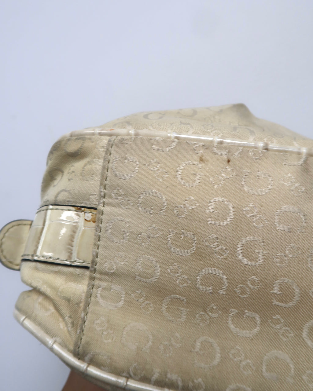beige Guess satchel