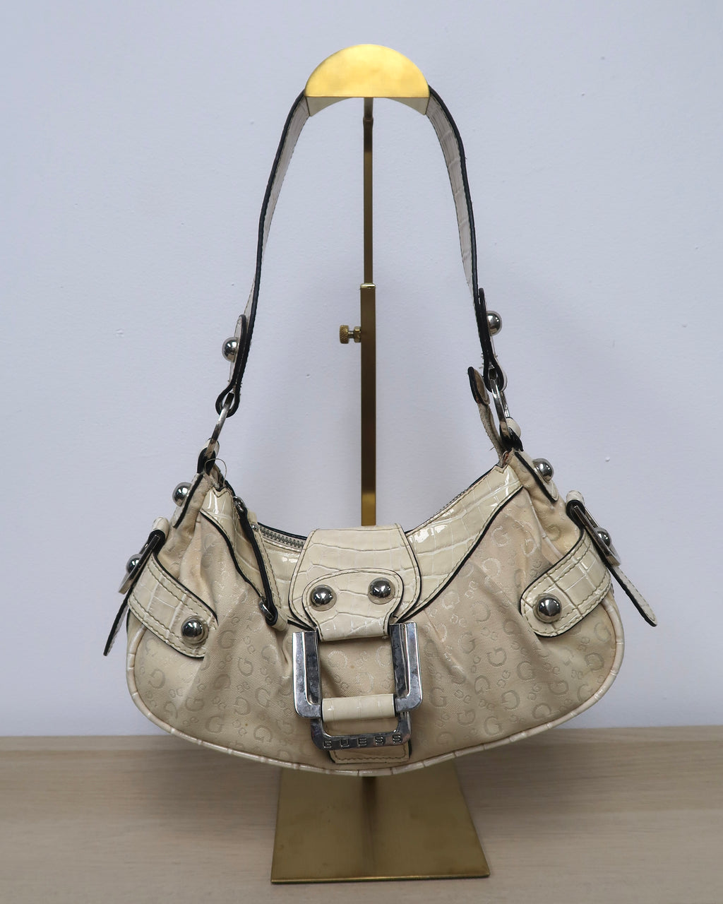 beige Guess satchel