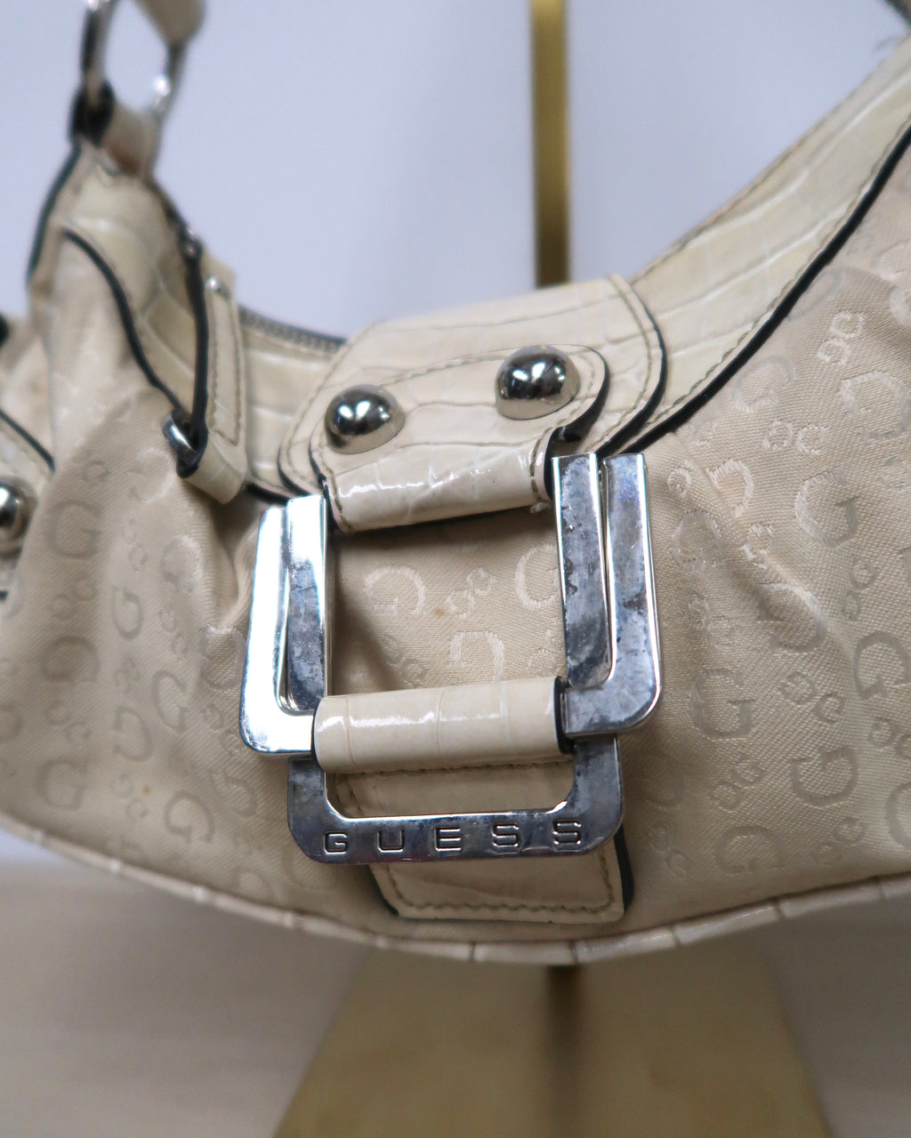 beige Guess satchel